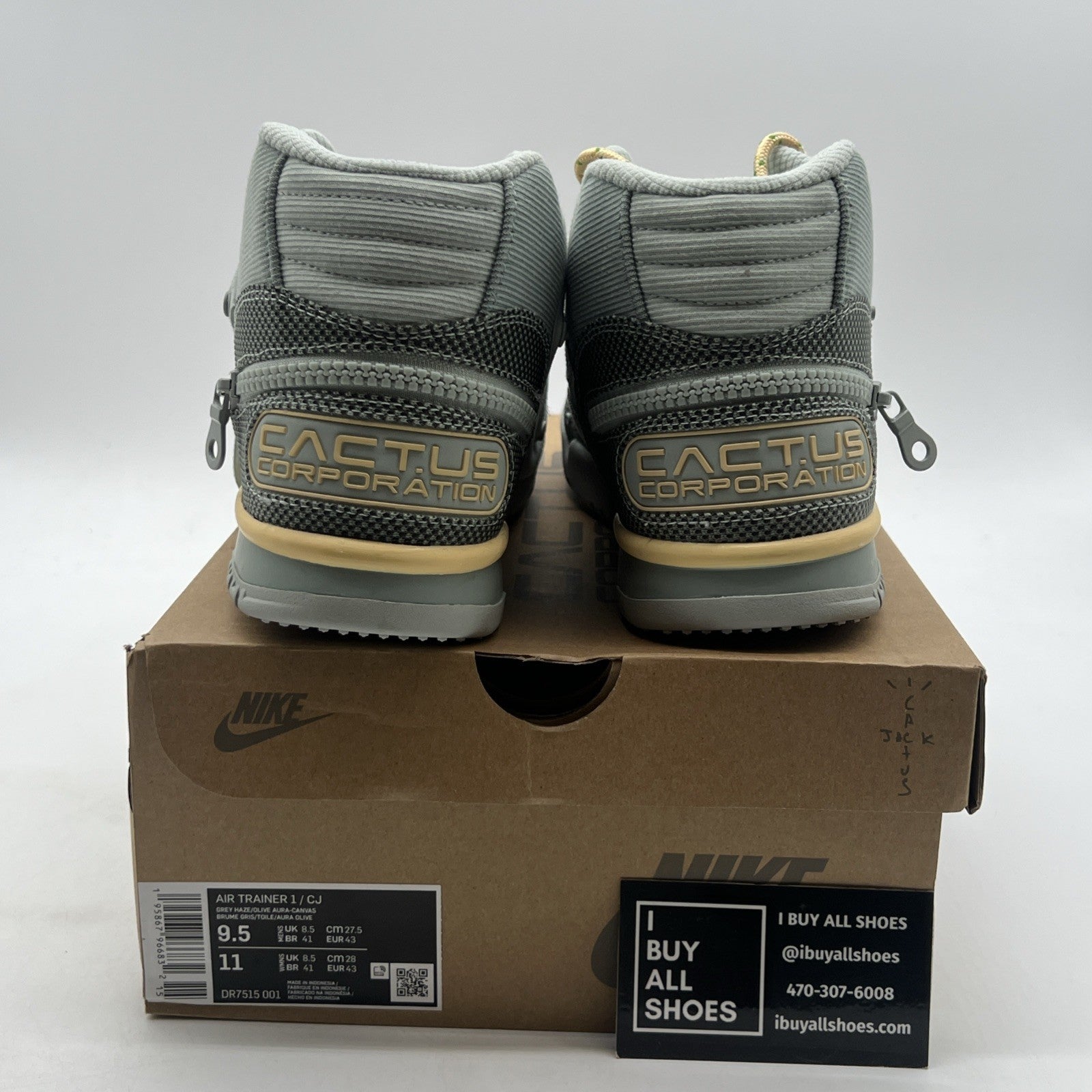 Size 9.5 - Nike Travis Scott x Air Trainer 1 SP Gray (DR7515-001)