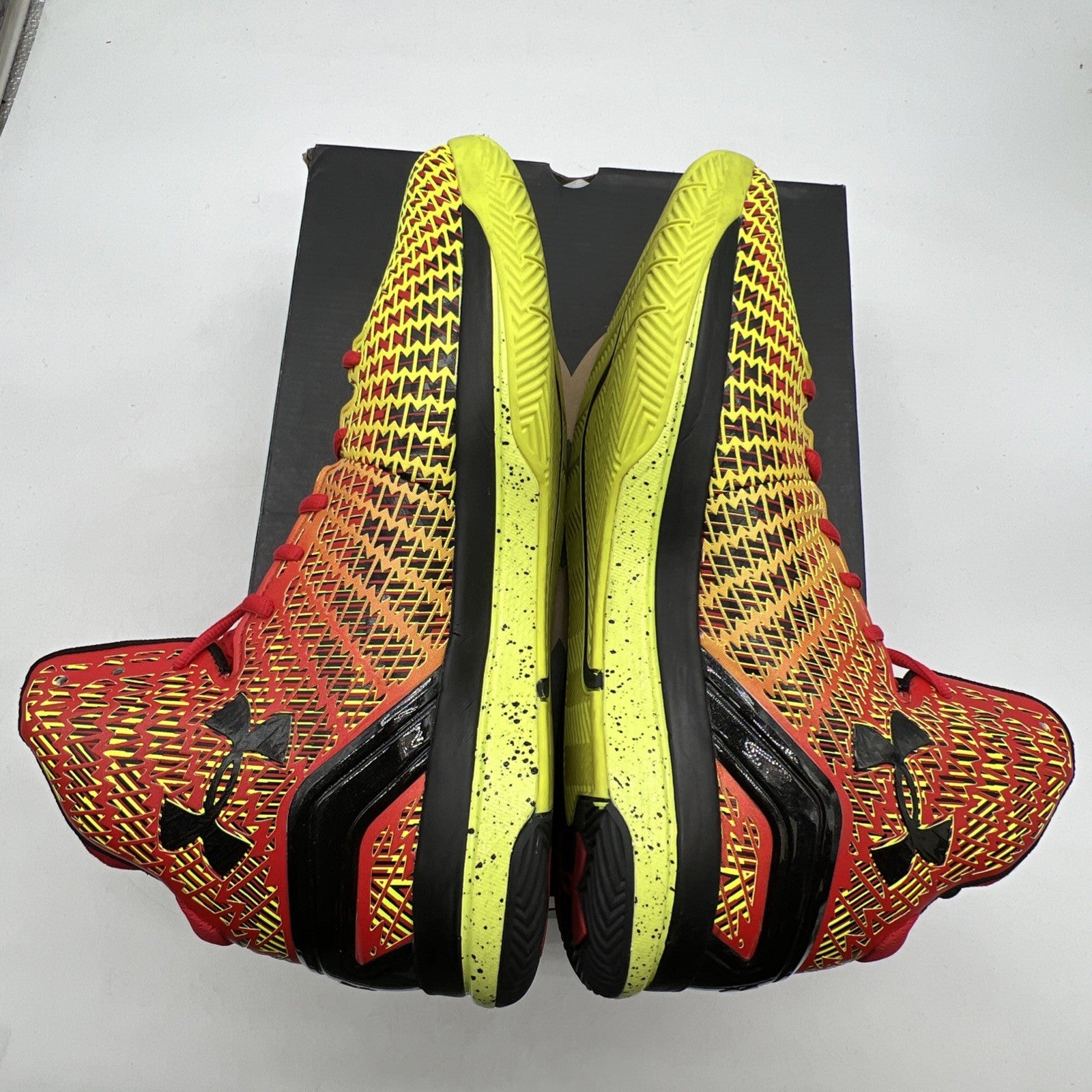 Size 13 - Under Armour Black/Red/ HVY Basketball Shoes (1246931-603)