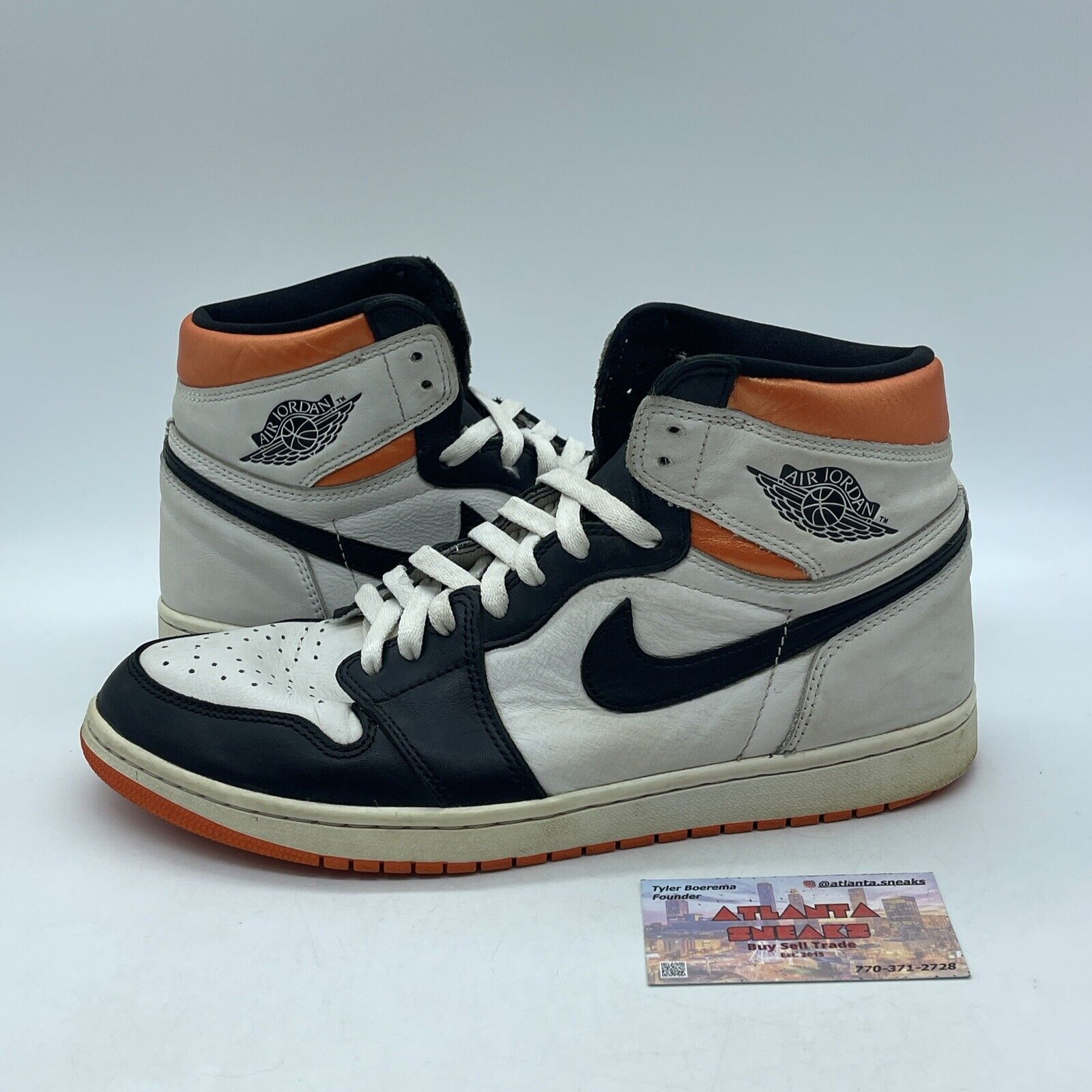 Size 11 - Jordan 1 Retro High Electro Orange White Black Leather (555088-180)