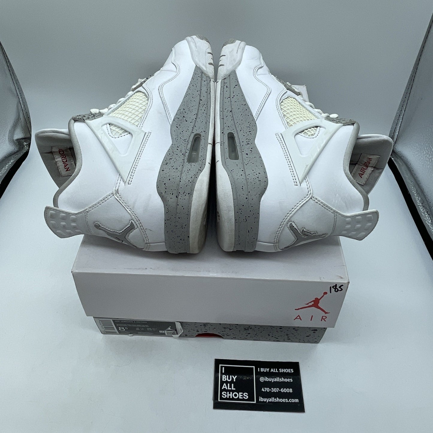 Size 8.5 - Jordan 4 Retro Mid White Oreo Grey Leather (CT8527-100)