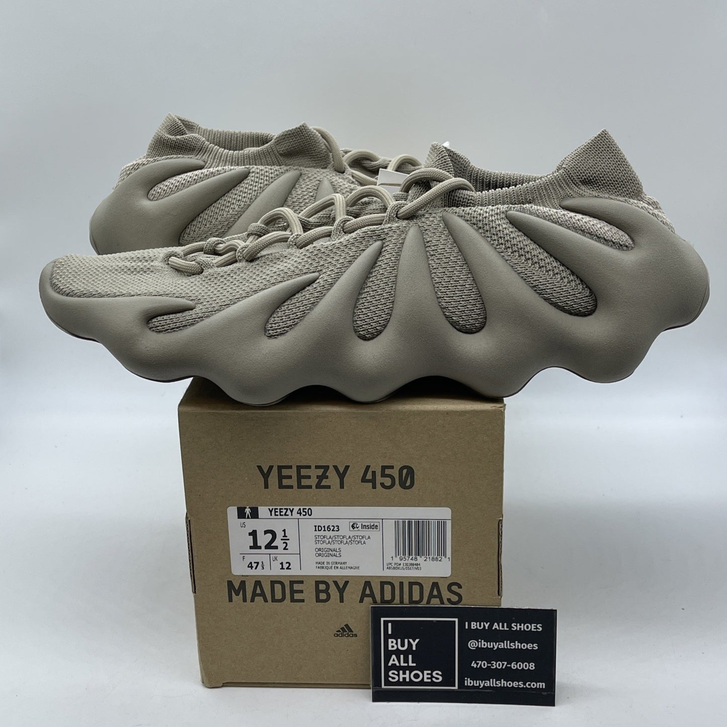 Size 12.5 - Adidas Yeezy 450 Stone Flax Brown Suede (ID1623)
