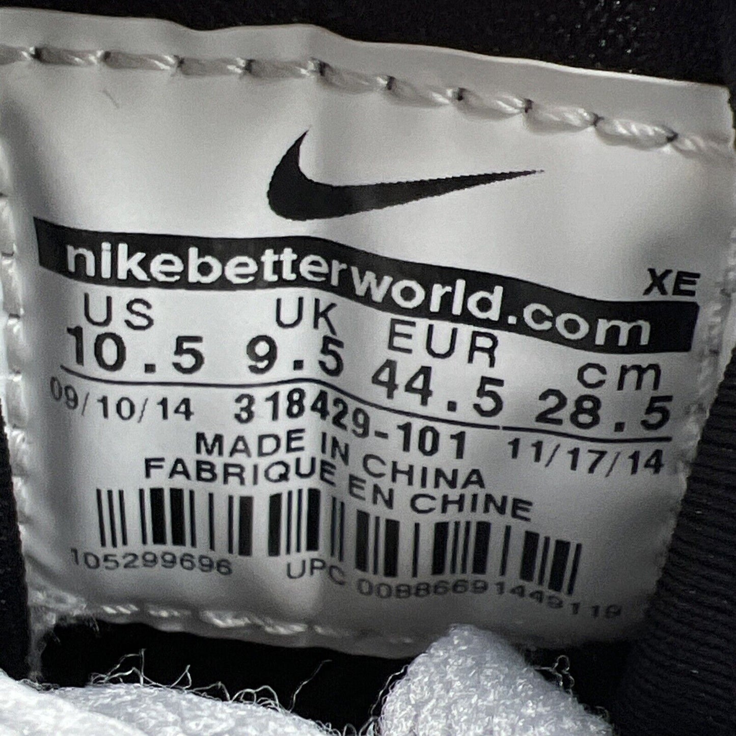 Size 10.5 - Nike Air Huarache White Black Grey (318429-101)
