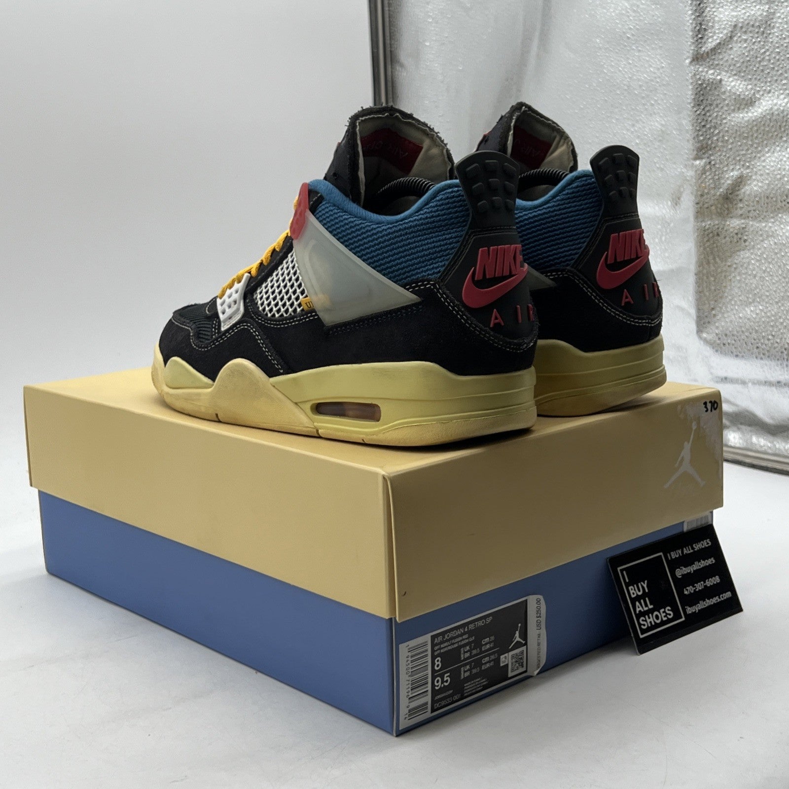 Size 8 - Air Jordan 4 Retro x Union LA Mid Off Noir (DC9533-001)