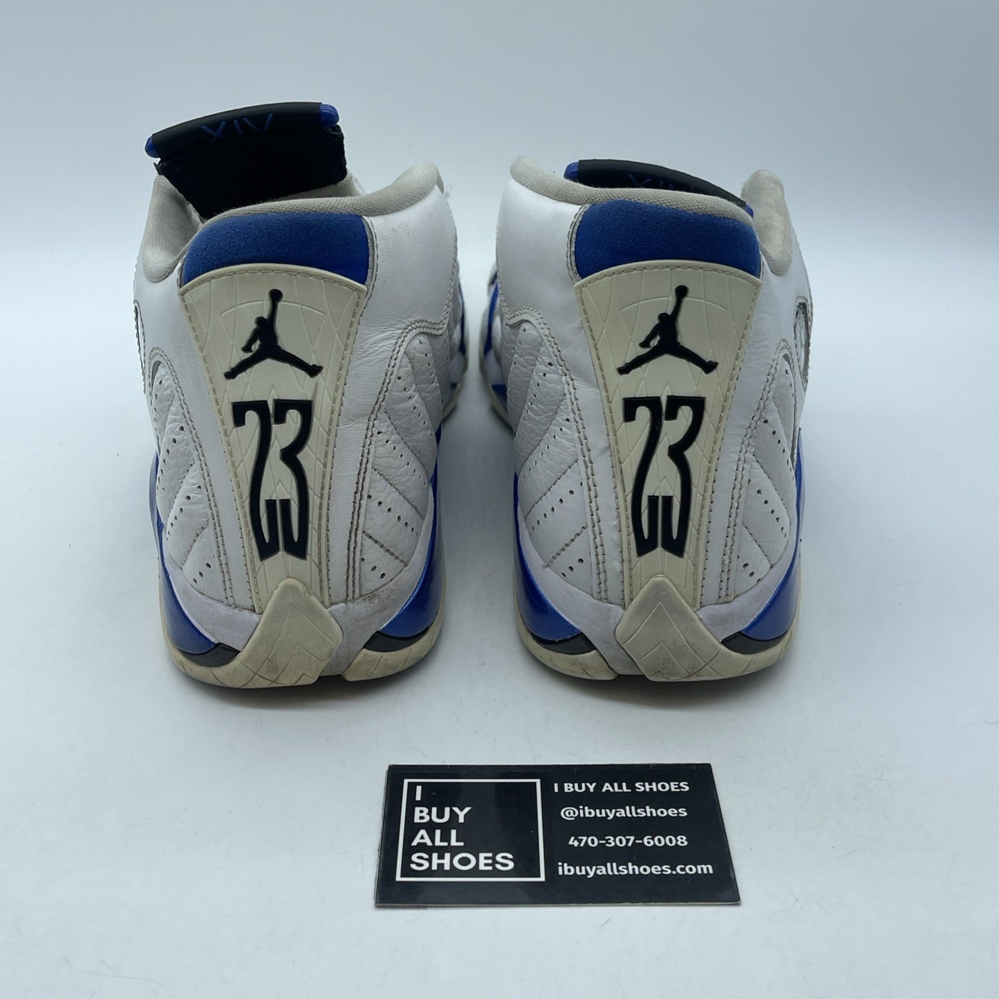 Size 9.5 - Air Jordan 14 Retro Hyper Royal Blue White Leather (487471-104)