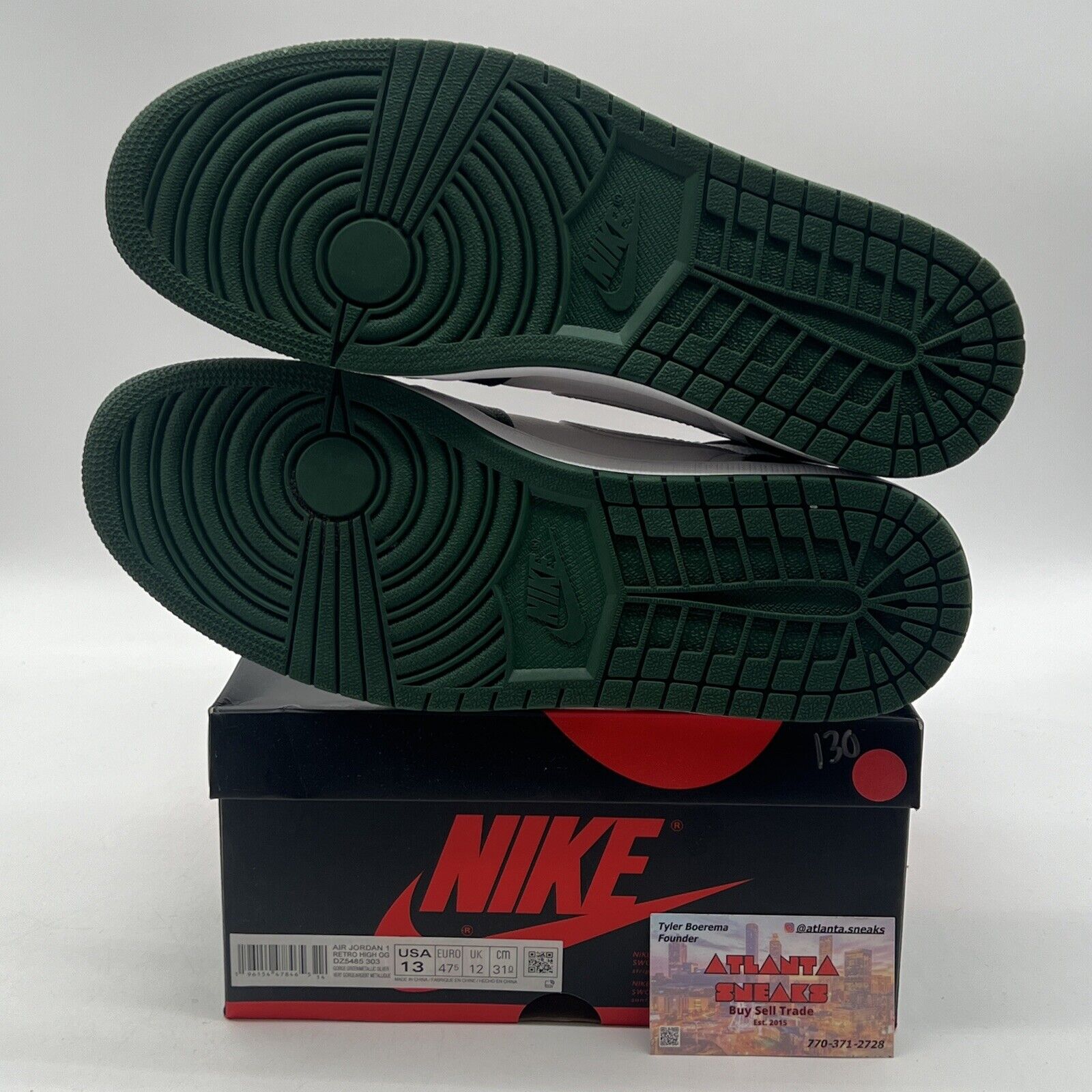 Size 13 - Jordan 1 Retro OG High Gorge Green Whit Silver Leather (DZ5485-303)