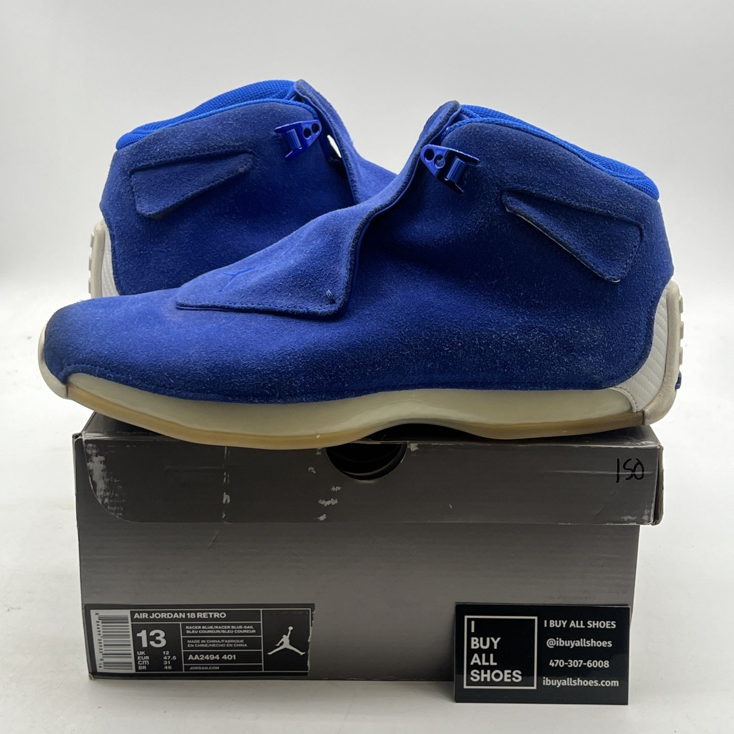 Size 13 - Air Jordan 18 Retro Blue Suede (AA2494-401)
