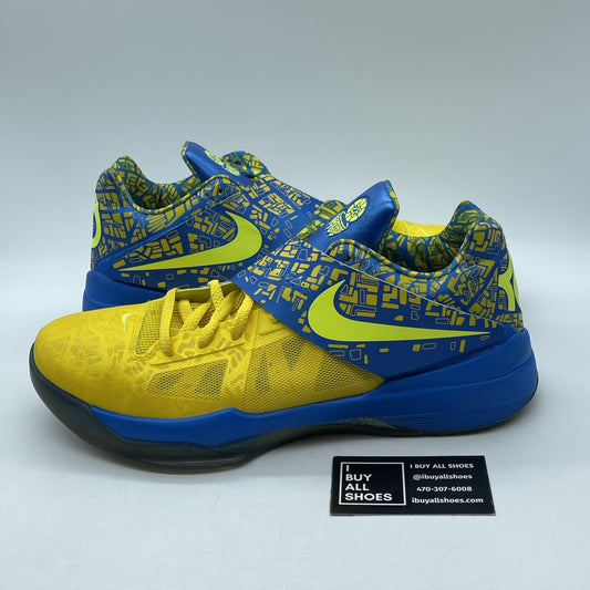 Size 13 - Nike Zoom KD 4 2012 Scoring Title Yellow Blue Leather (473679-703)