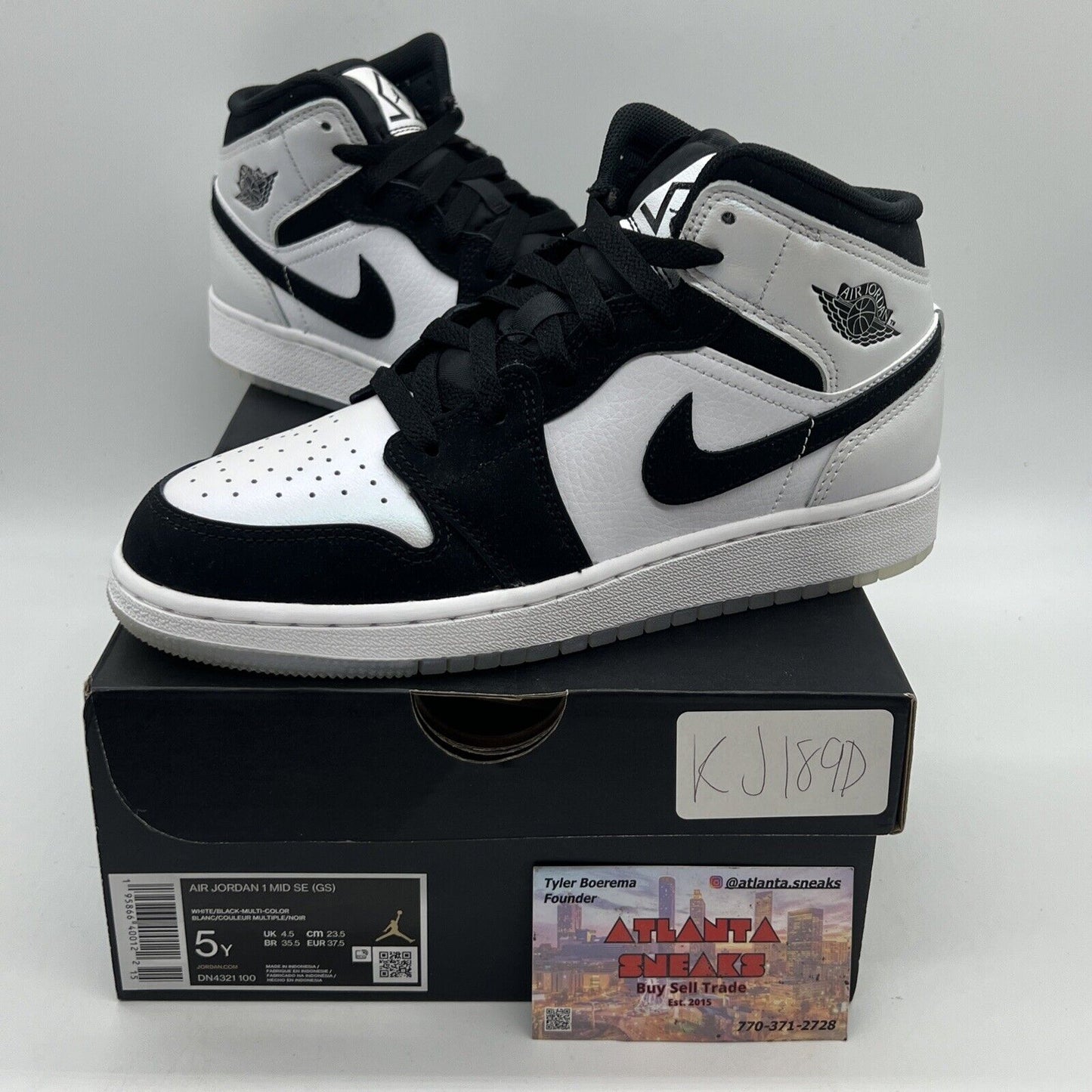 Size 5 - Jordan 1 Mid SE Diamond Brand New Og All