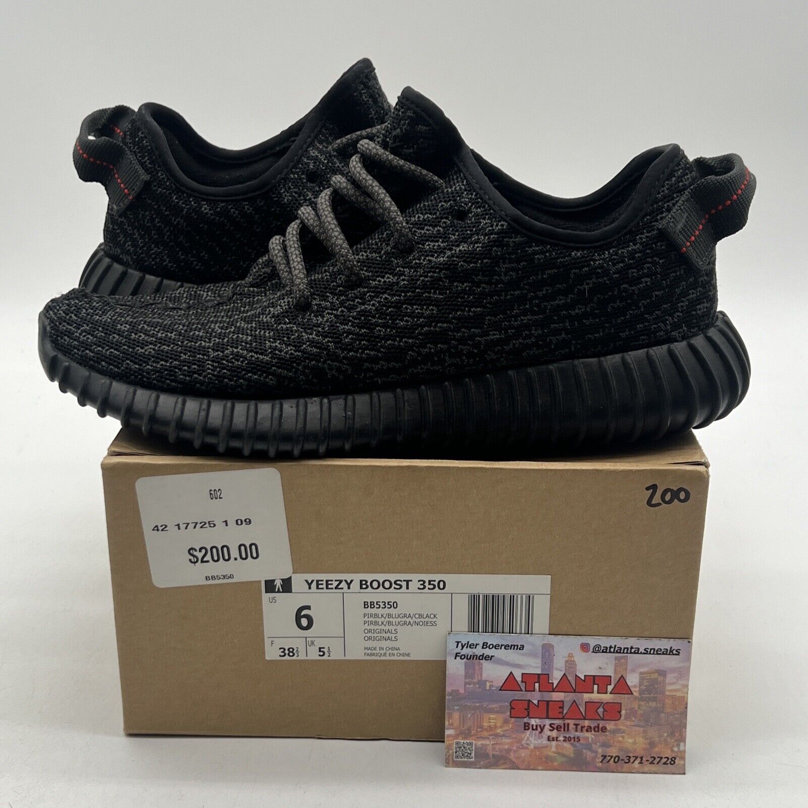 Size 6 - adidas Yeezy Boost 350 2016 Pirate Black Red (BB5350)