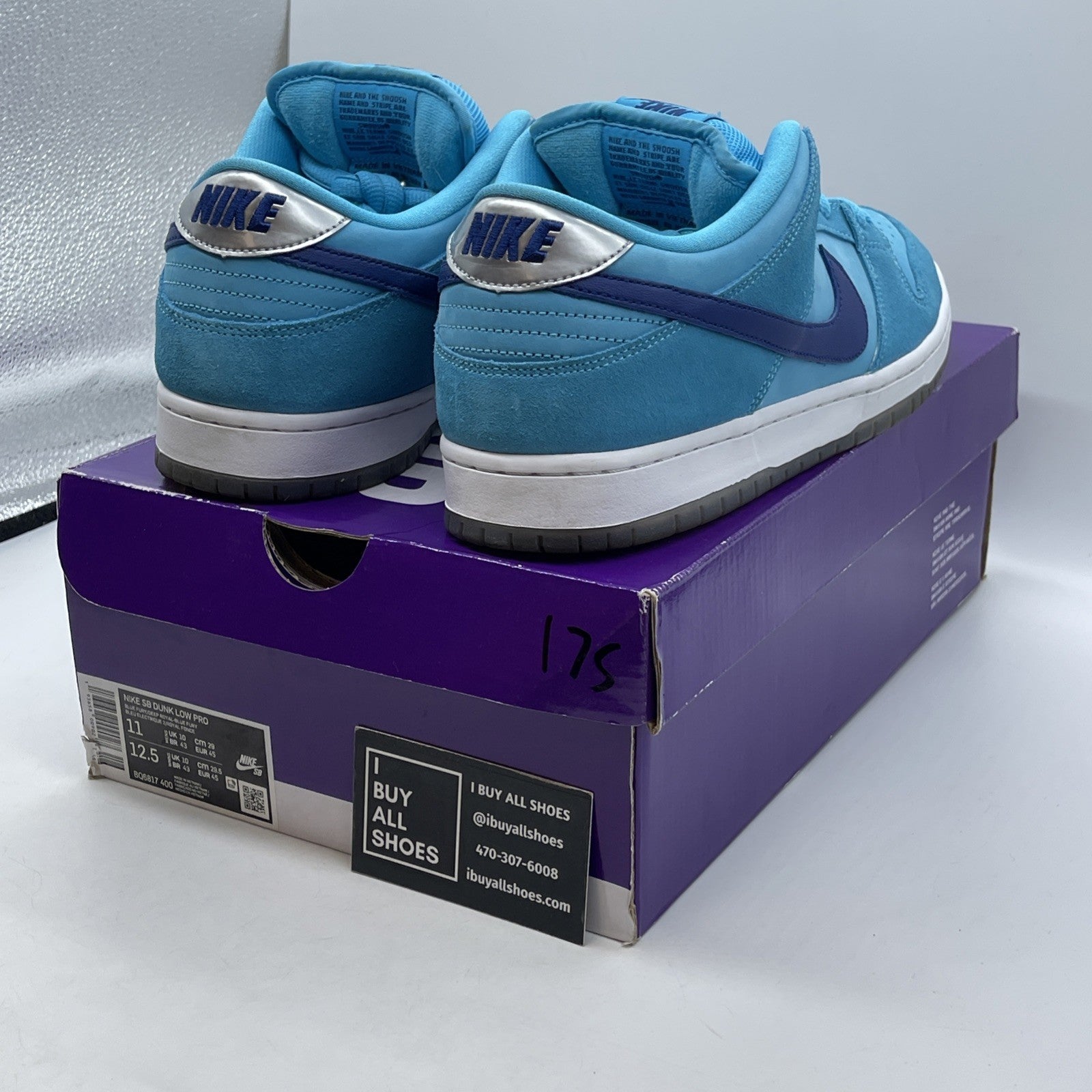 Size 11 - Nike Dunk SB Low Blue Fury Silver Suede (BQ6817-400)