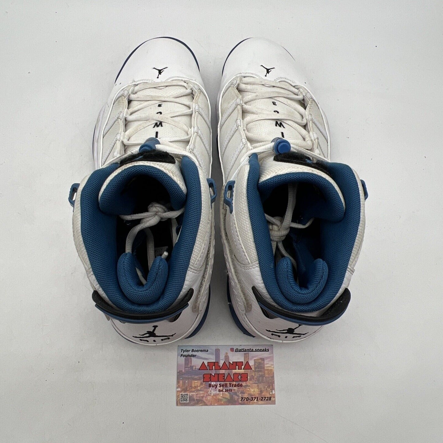 Size 12 - Jordan 6 Rings White Dark Marina Blue Leather (322992-114)