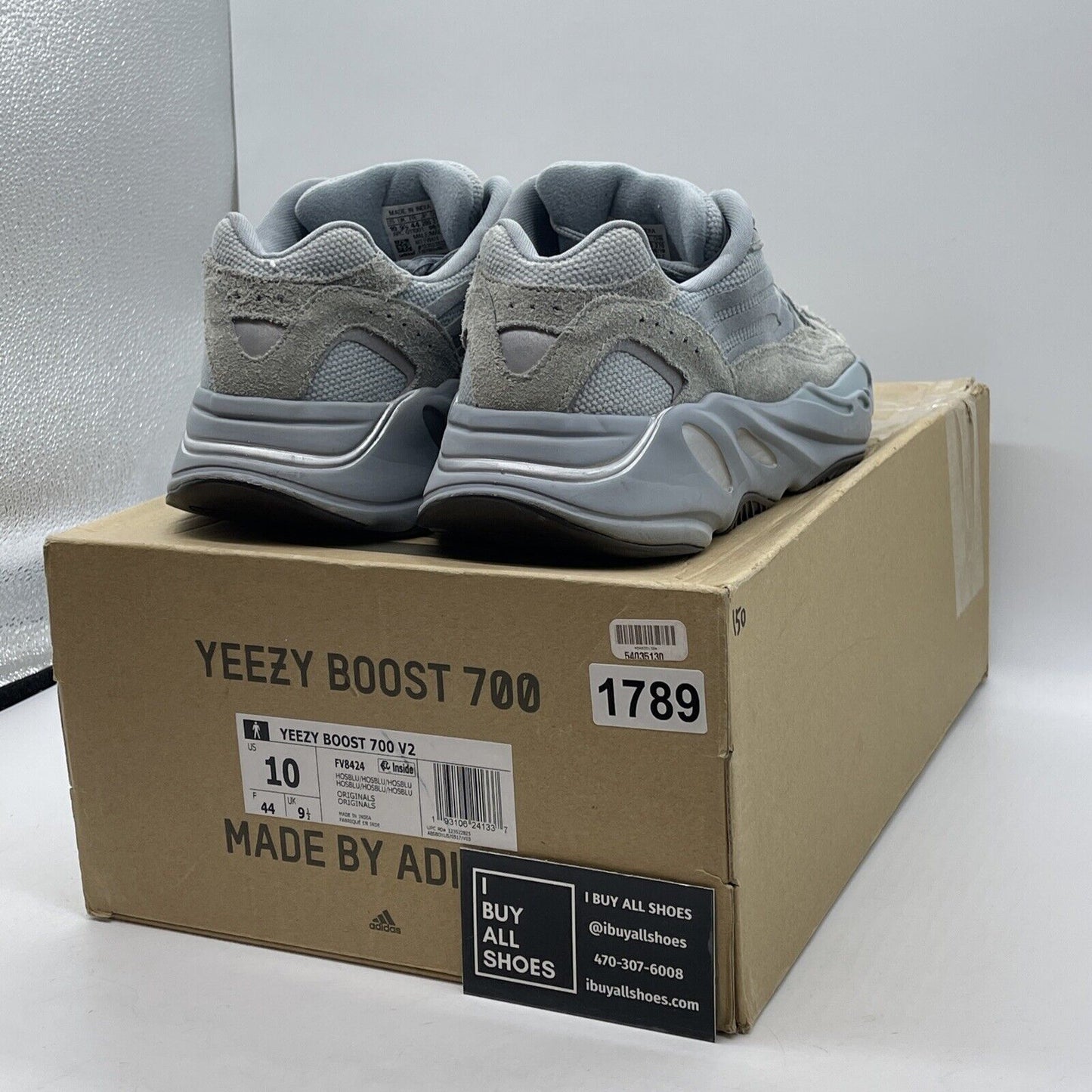 Size 10 - adidas Yeezy Boost 700 V2 Hospital Blue Grey Suede (FV8424)