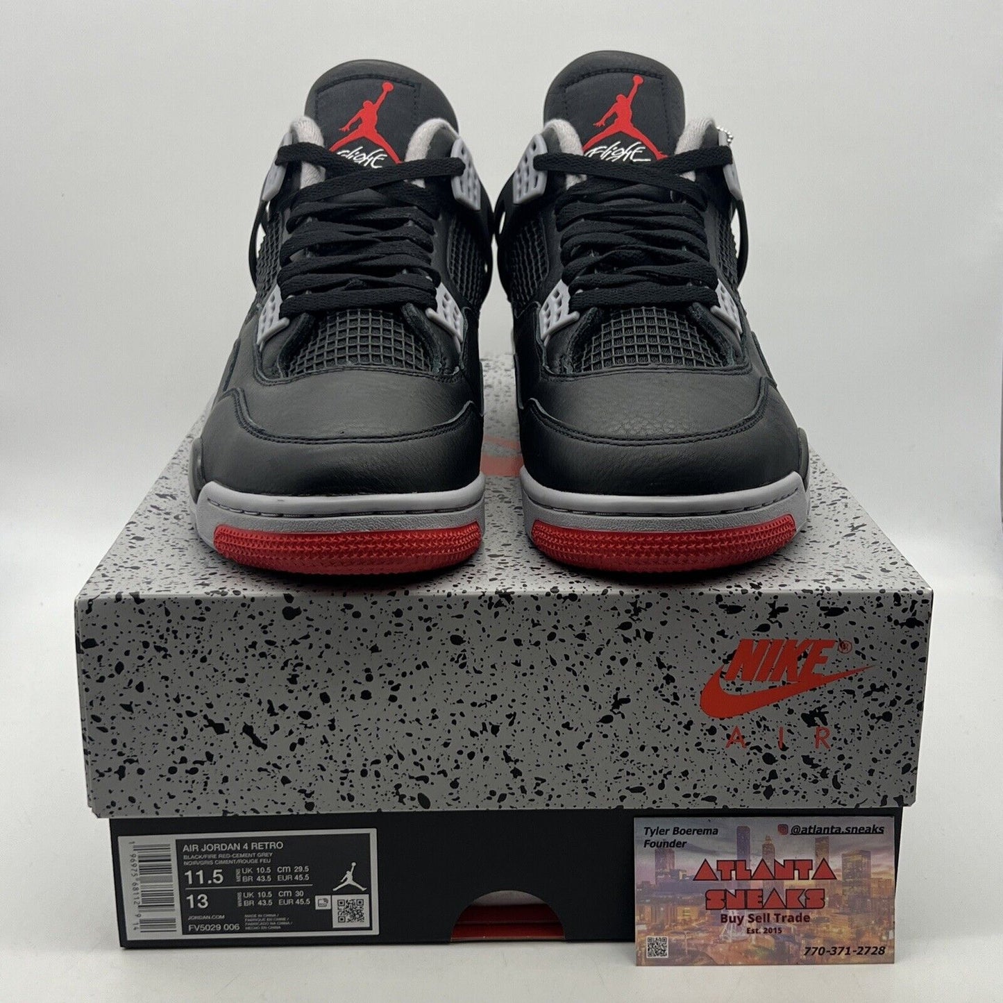 Size 11.5 - Air Jordan 4 Retro Bred Reimagined Black Red Grey (FV5029-006)