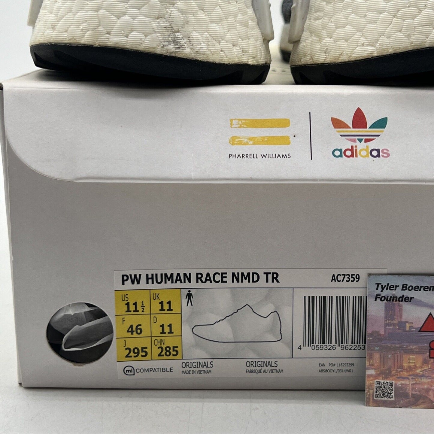 Size 11.5 - adidas Pharrell x NMD Human Race Trail Oreo White Black (AC7359)