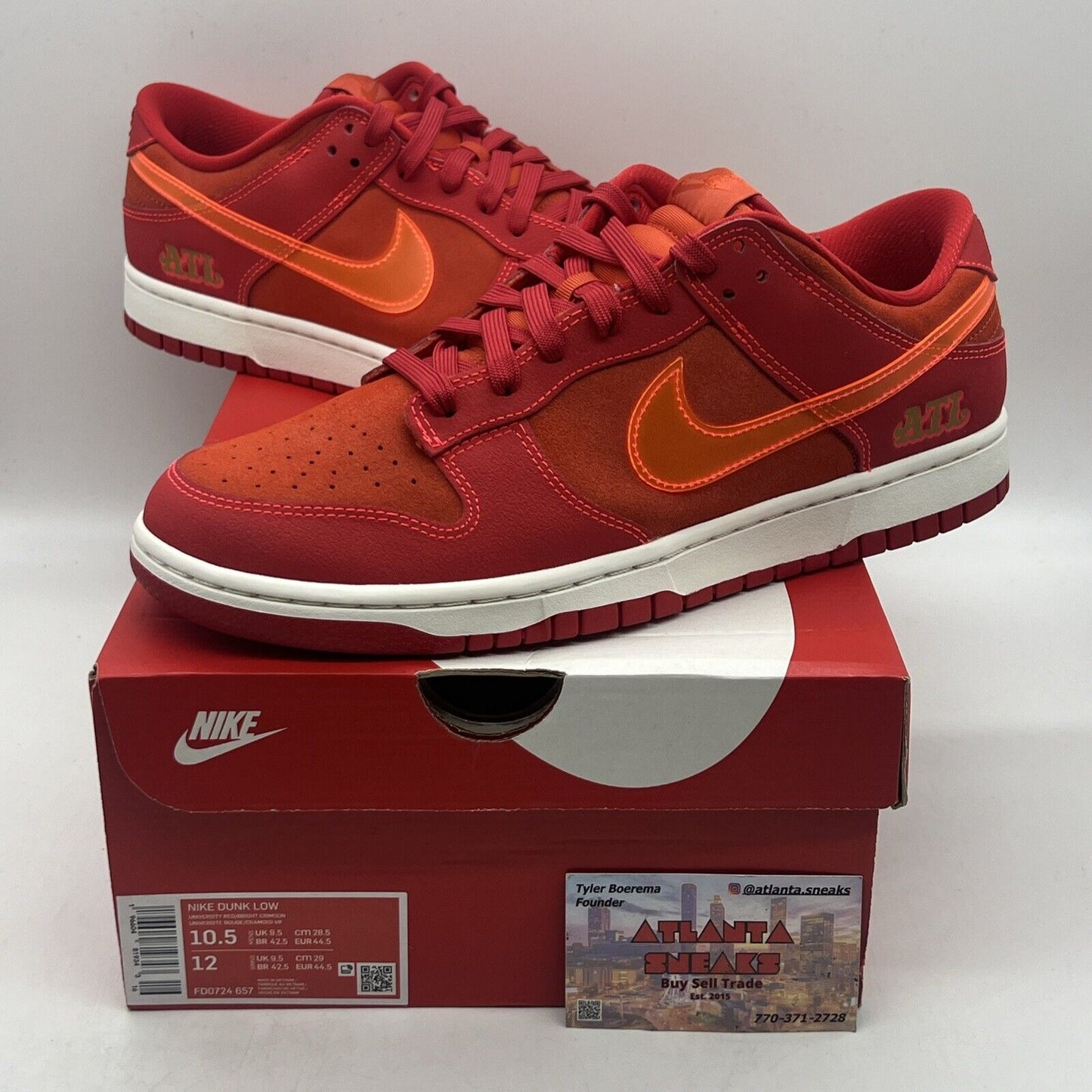 Size 10.5 - Nike Dunk Low Atlanta 2023 Brand New Og All