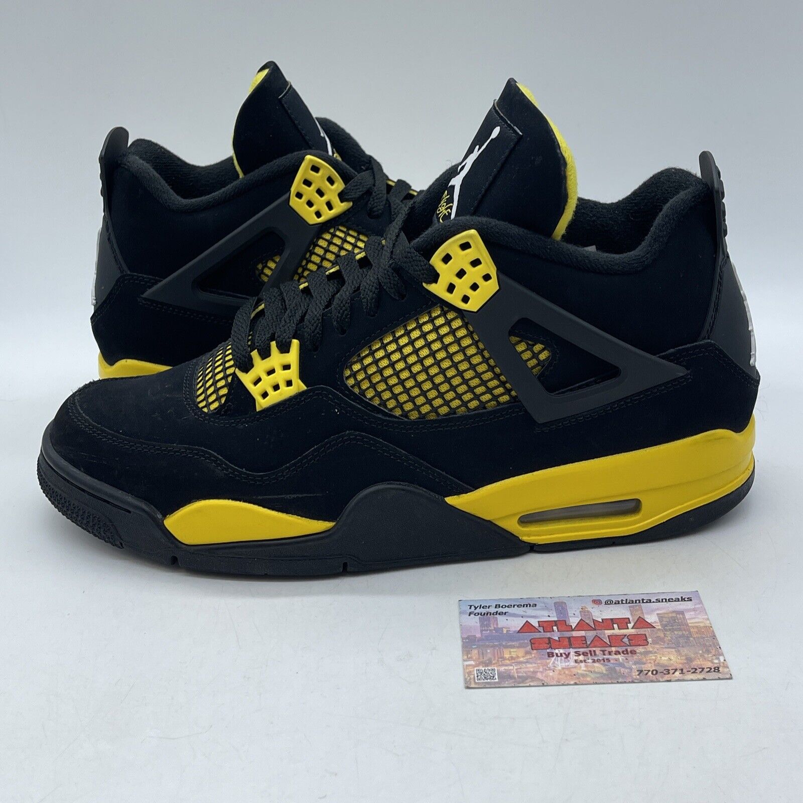 Size 10.5 - Jordan 4 Retro Mid Thunder Yellow Leather Black Suede (DH6927-017)