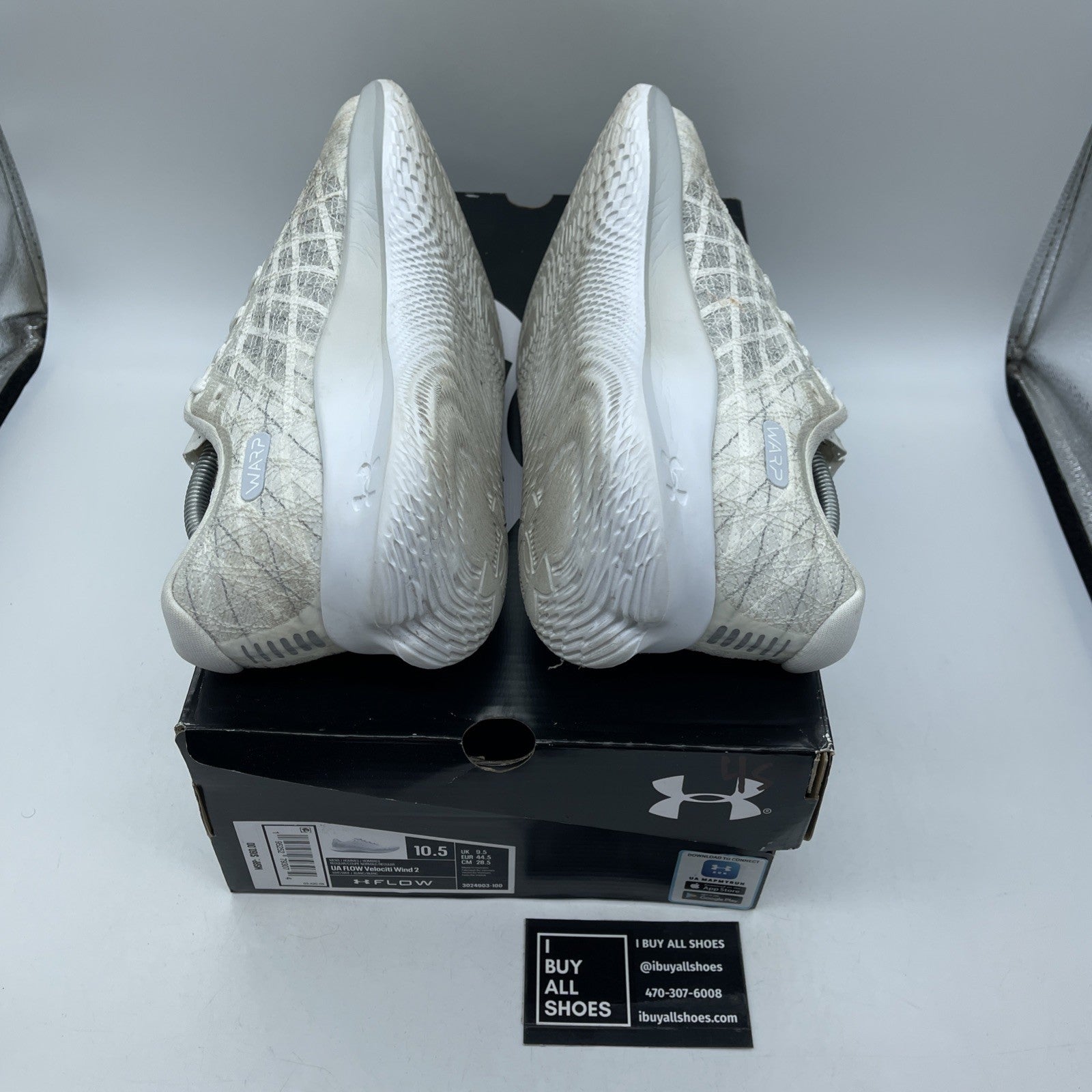 Size 10.5 - Under Armour Flow Velociti Wind 2 White Halo Grey (3024903-100)