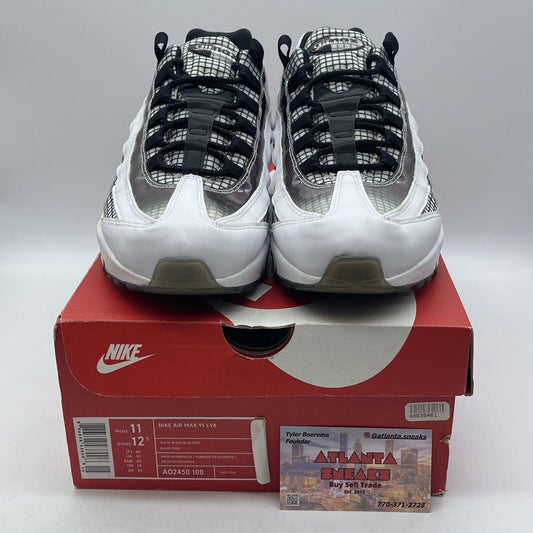 Size 11 - Nike Air Max 95 LV8 Grid White Black Purple Leather (AO2450-100)