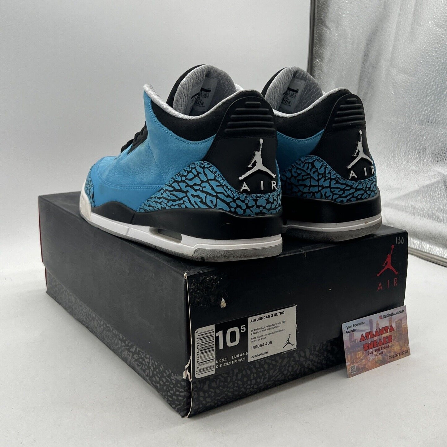 Size 10.5 - Air Jordan 3 Retro Powder Blue (136064-406)