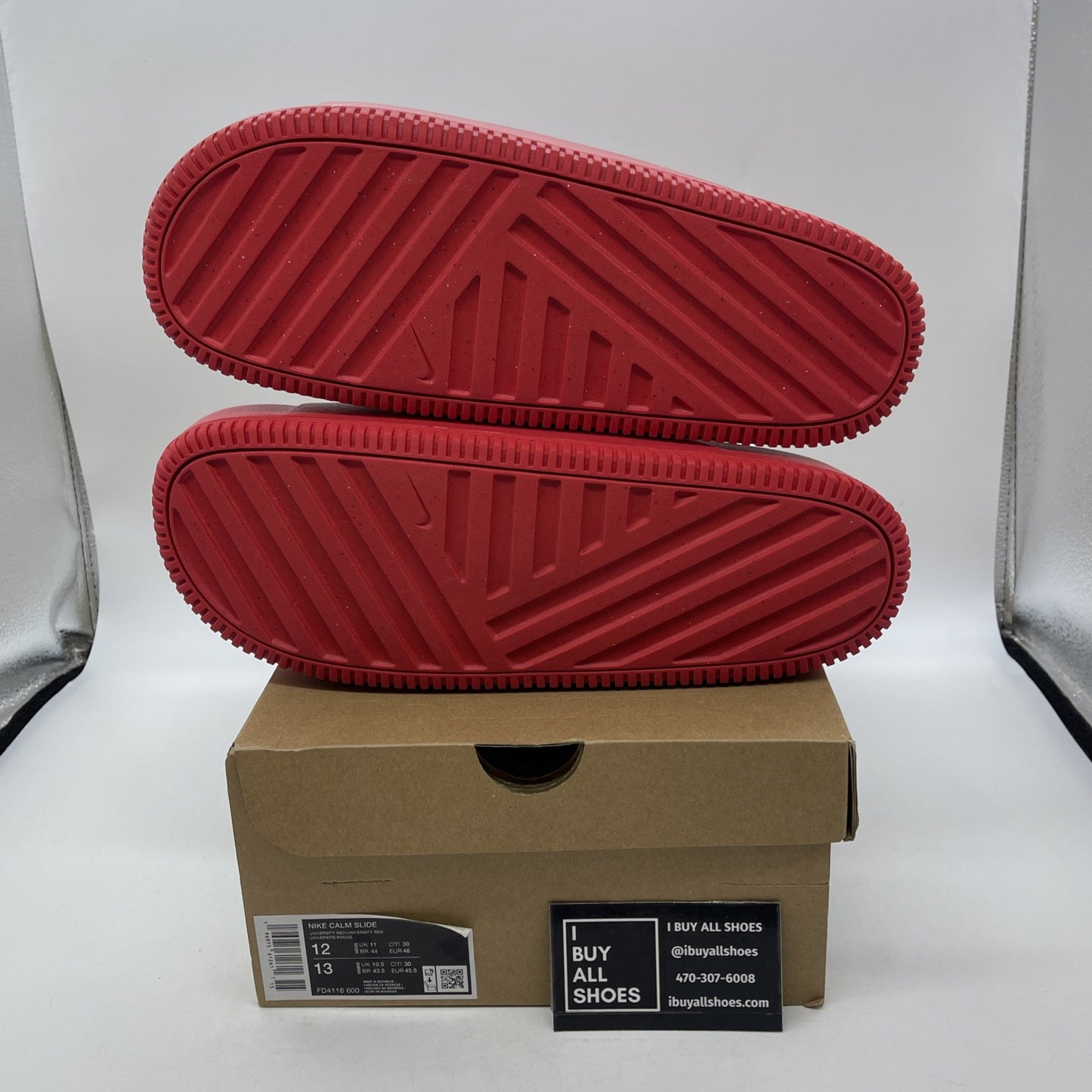 Size 12 - Nike Calm Men’s Slide, University Red Rubber (FD4116-600)