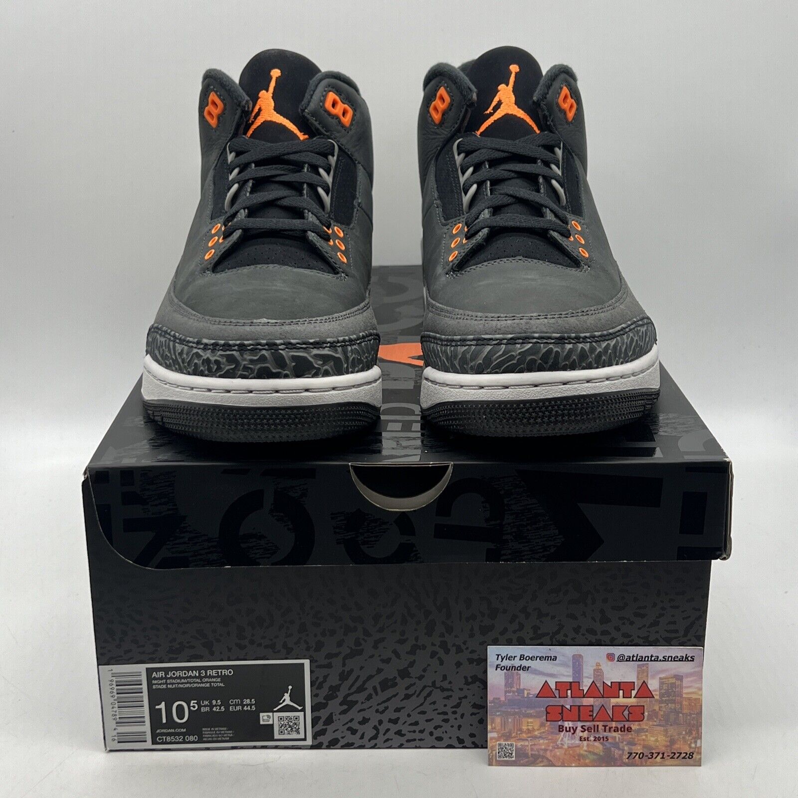 Size 10.5 - Jordan 3 Retro 2023 Mid Fear Grey Black Suede (CT8532-080)