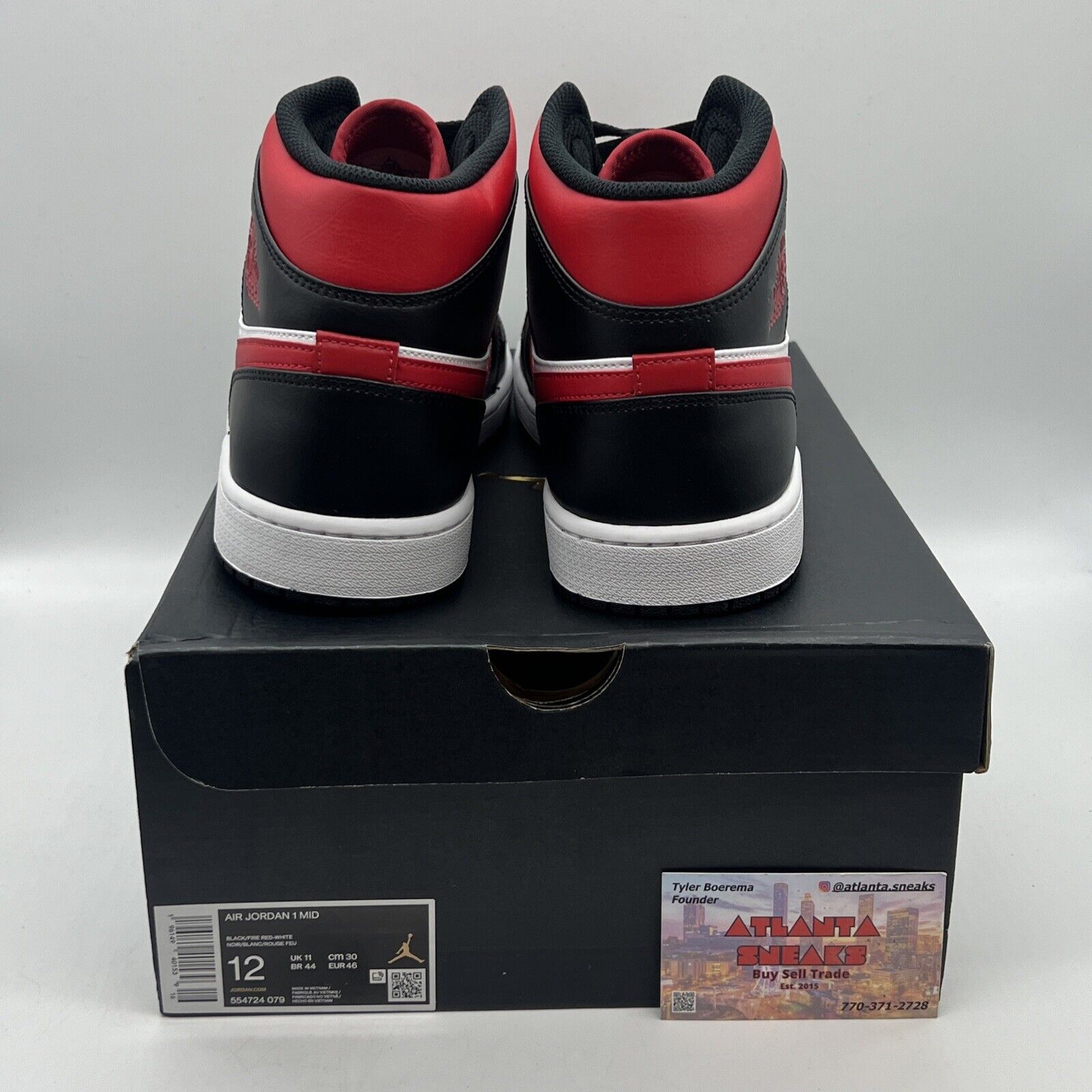 Size 12 - Jordan 1 Mid Bred Toe Brand New Og All