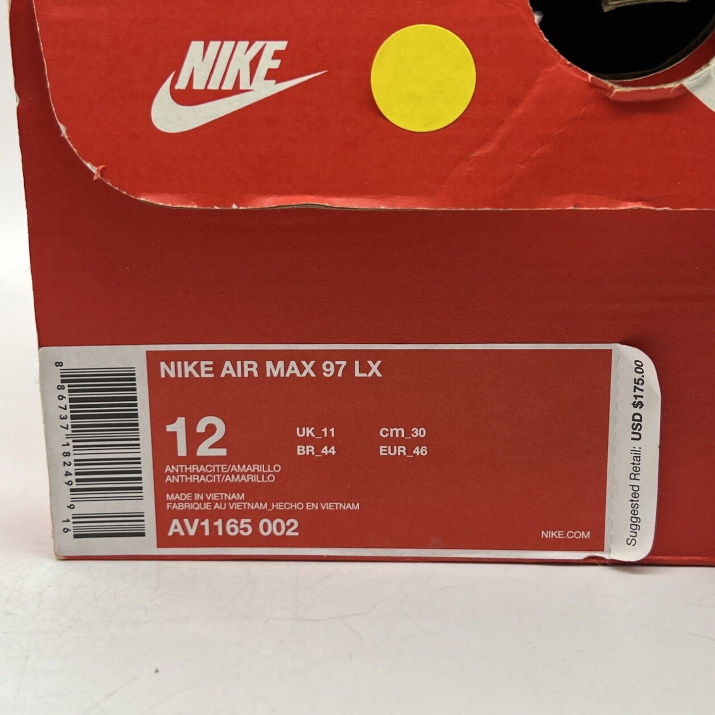 Size 12 - Nike Air Max 97 LX Anthracite Amarillo Blue Green White (AV1165-002)