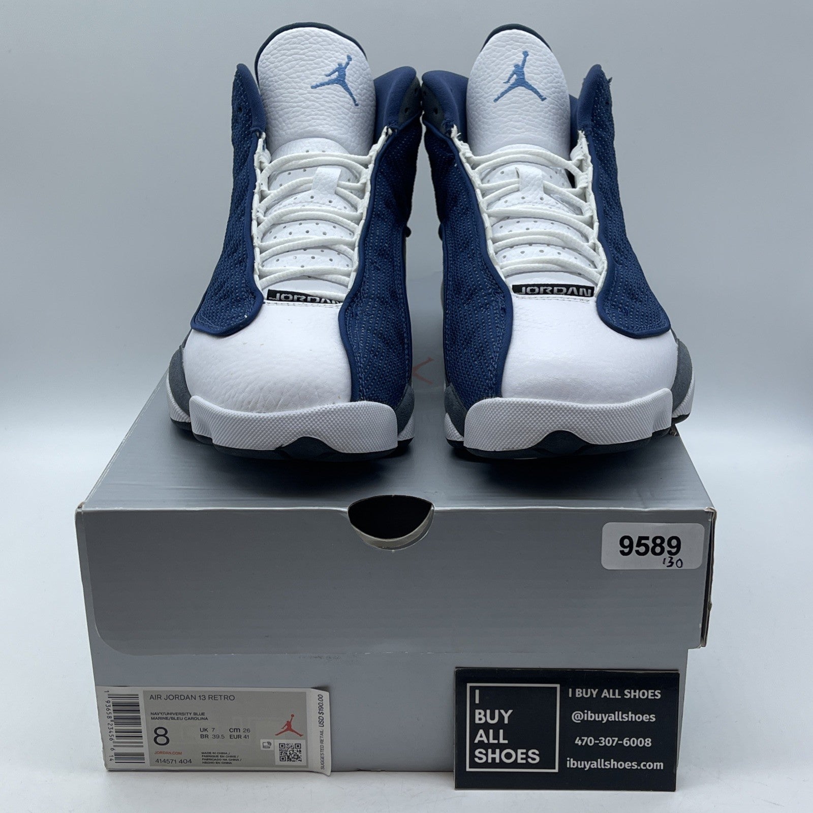 Size 8 - Jordan 13 Retro Mid Flint Grey White Leather Suede (414571-404)