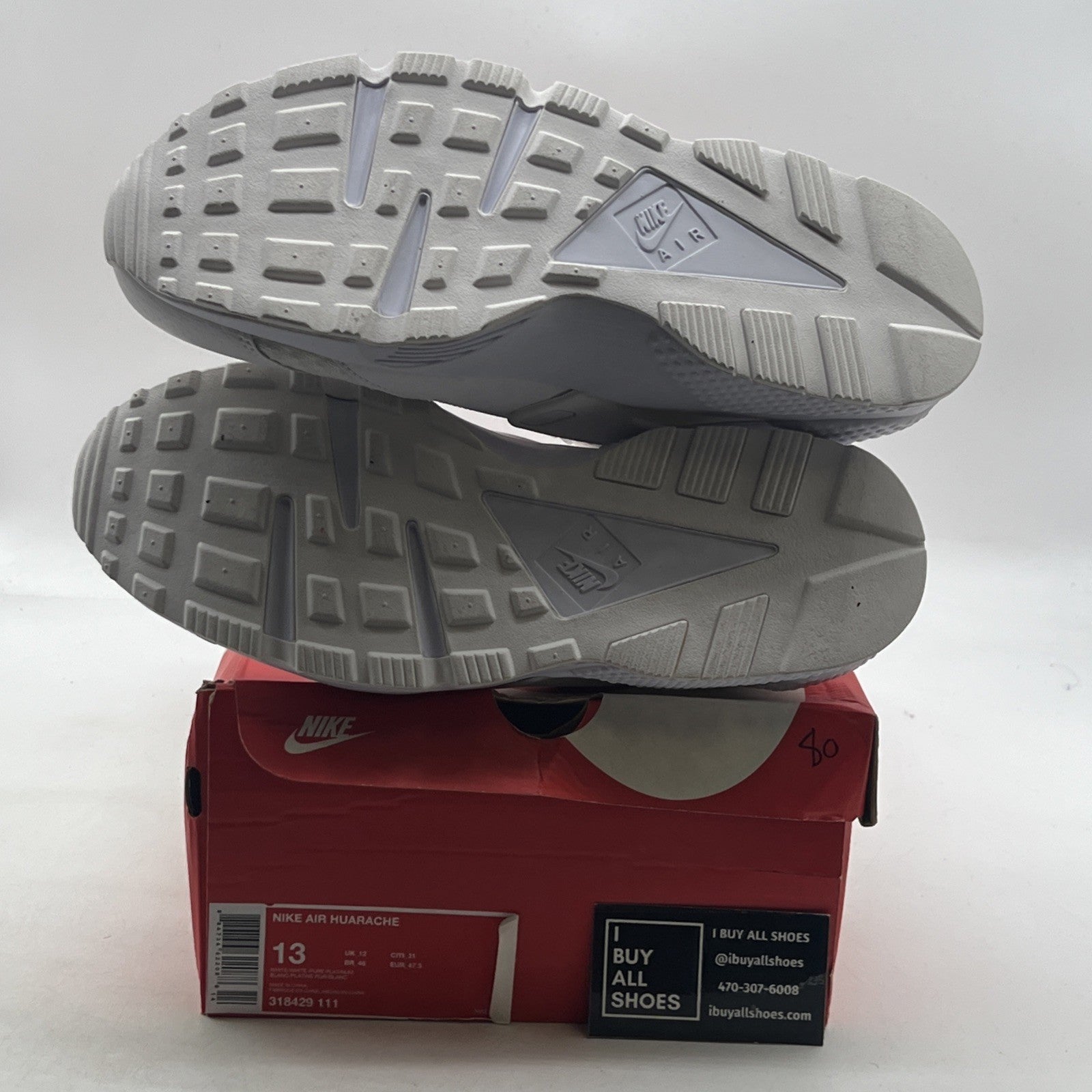 Size 13 - Nike Air Huarache All White (318429-111)