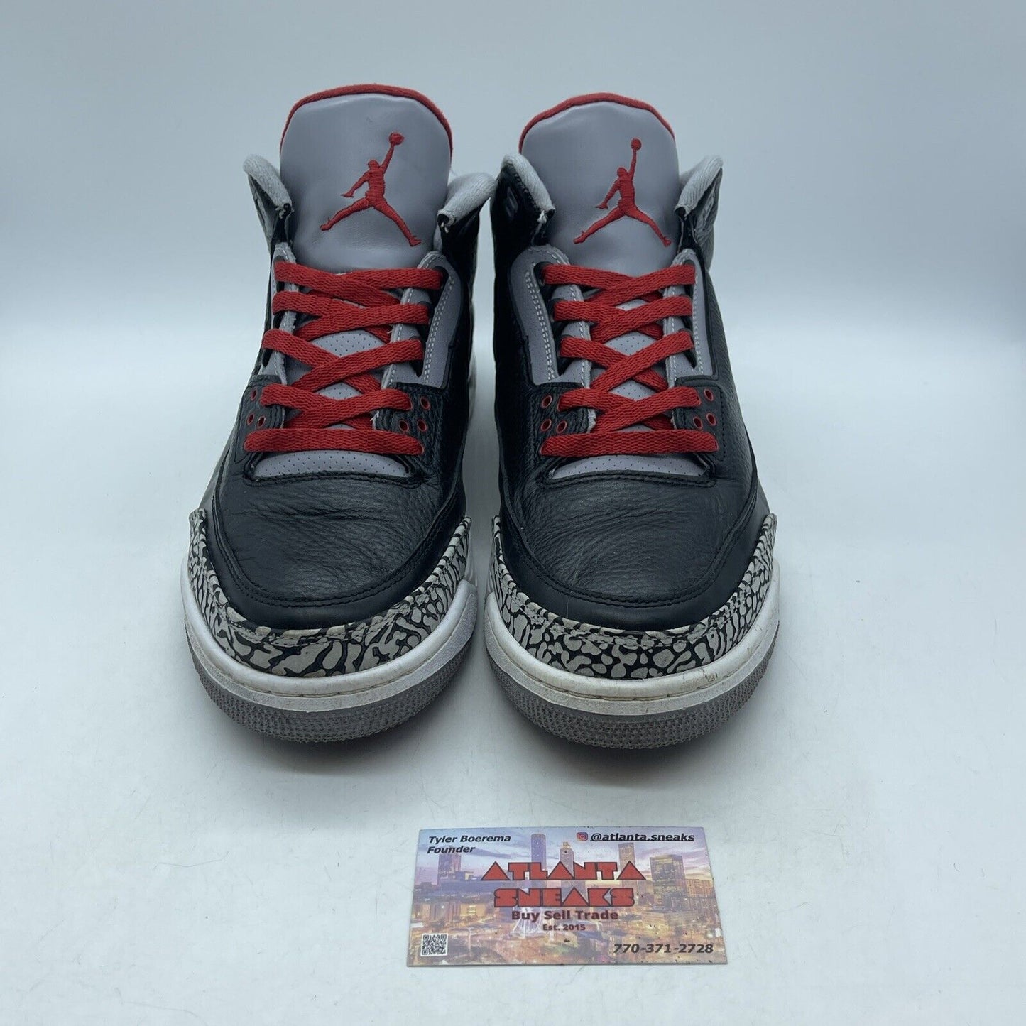 Size 12 - Jordan 3 Retro release Black Leather Grey Suede (136064-010)