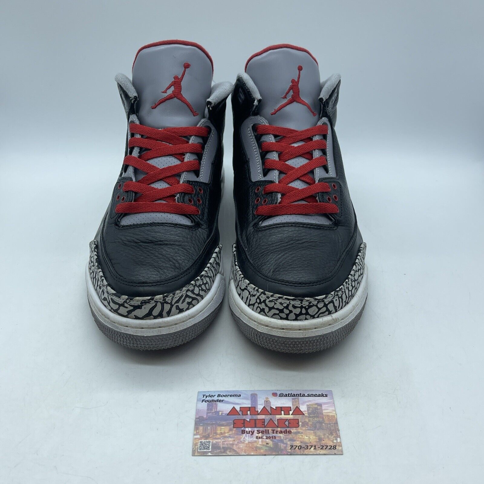 Size 12 - Jordan 3 Retro release Black Leather Grey Suede (136064-010)