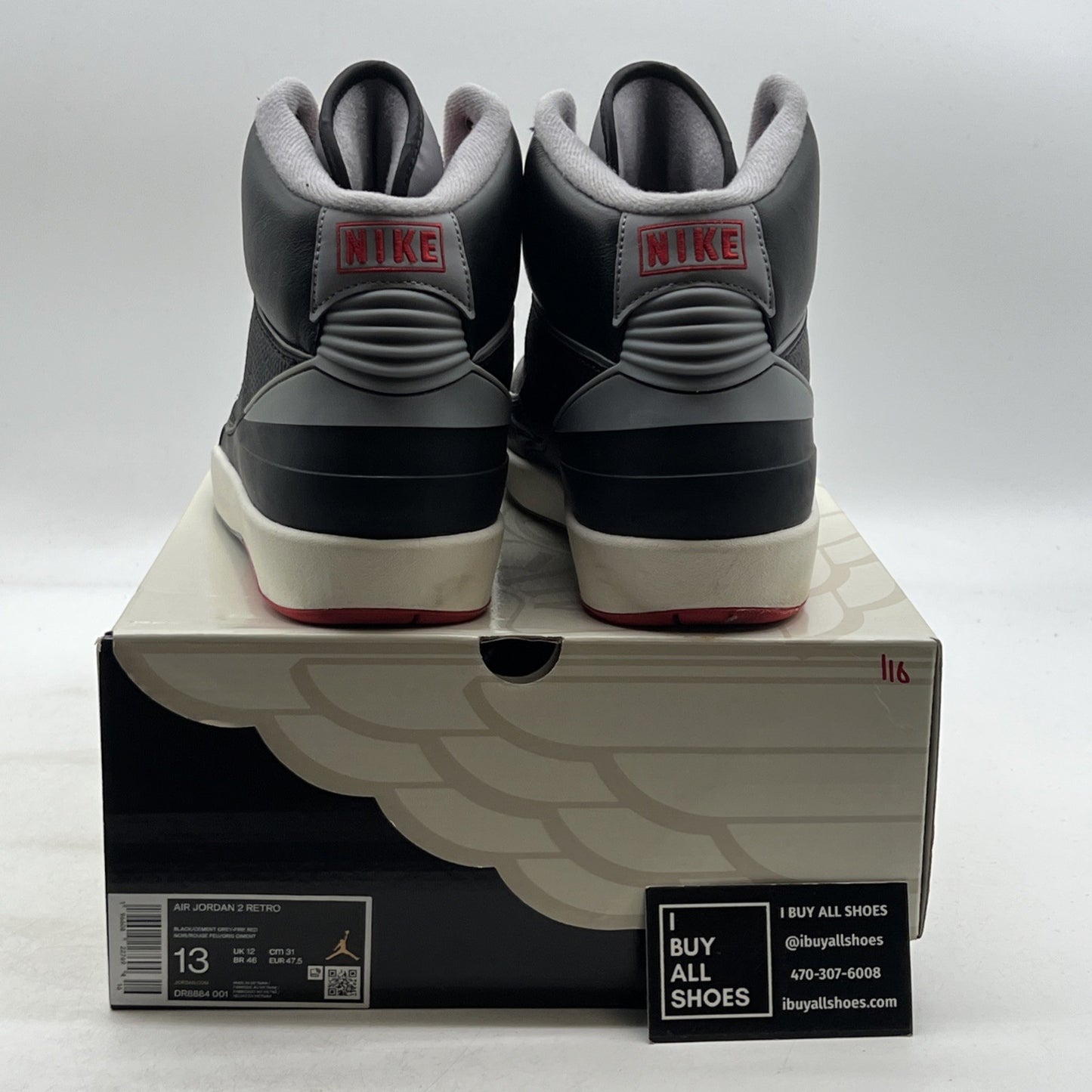 Size 13 - Air Jordan 2 Retro Black Cement (DR8884-001)