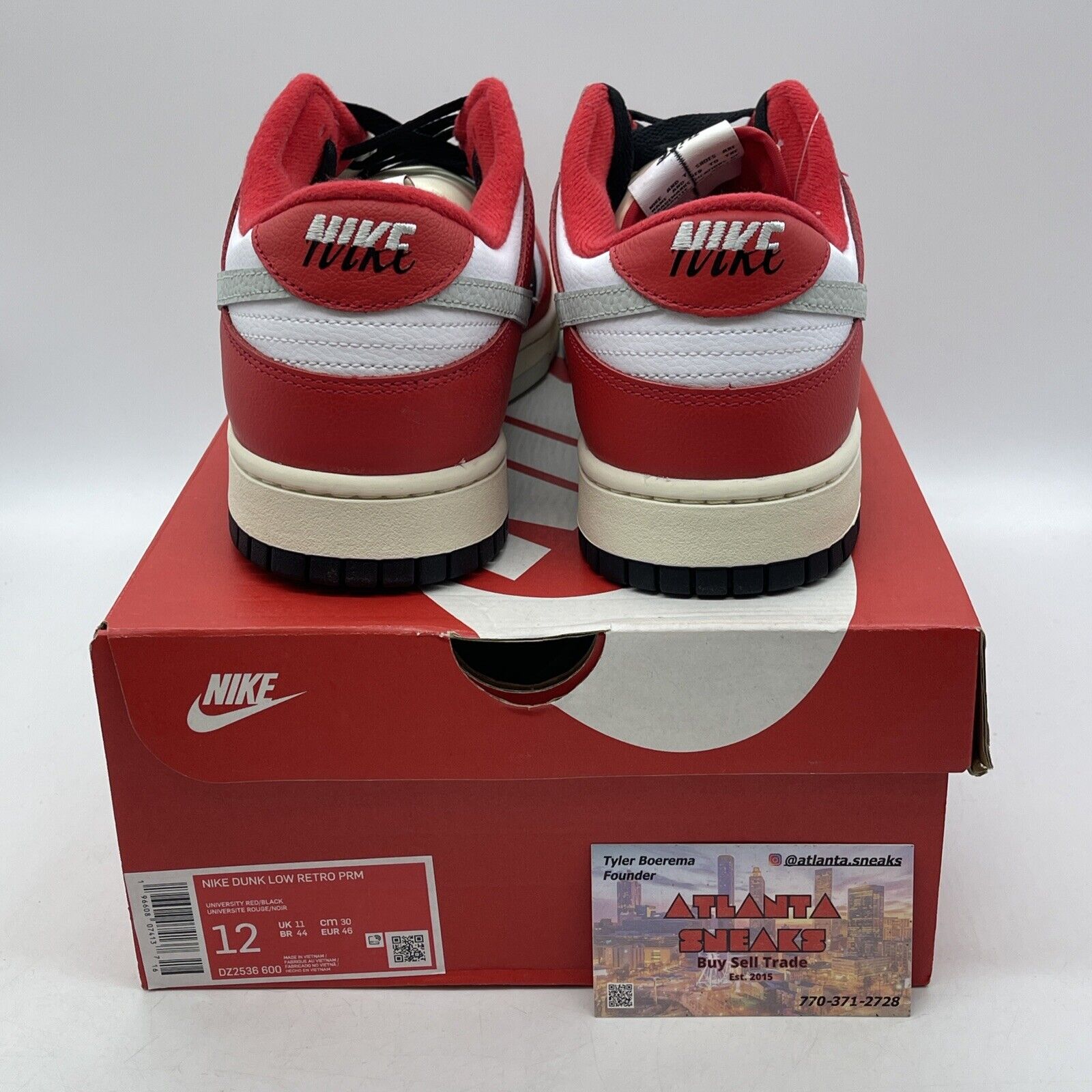 Size 12 - Nike Dunk Low Split - Chicago Red Black White Leather (DZ2536-600)