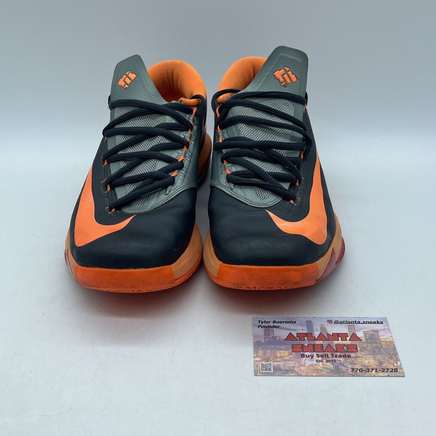 Size 8 - Nike KD 6 Neutral Orange Black Grey Leather  (599424-007)