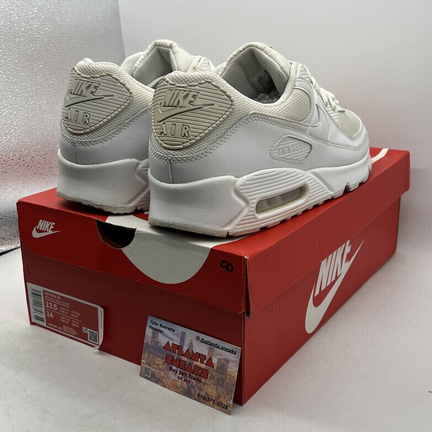 Size 12.5 - Nike Air Max 90 Triple White 2020 Leather (CN8490-100)