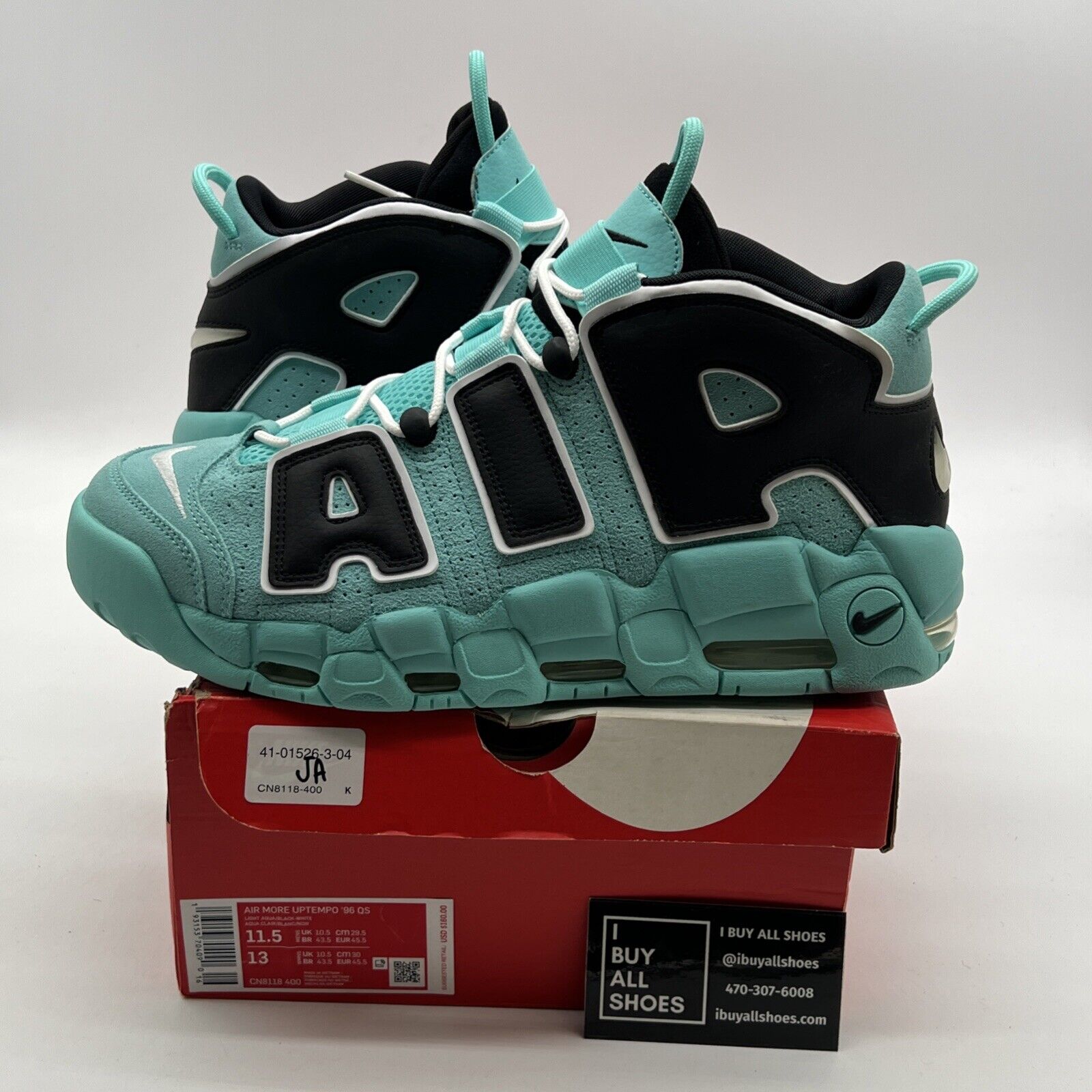 Size 11.5 - Nike Air More Uptempo '96 QS Light Aqua (CN8118-400)