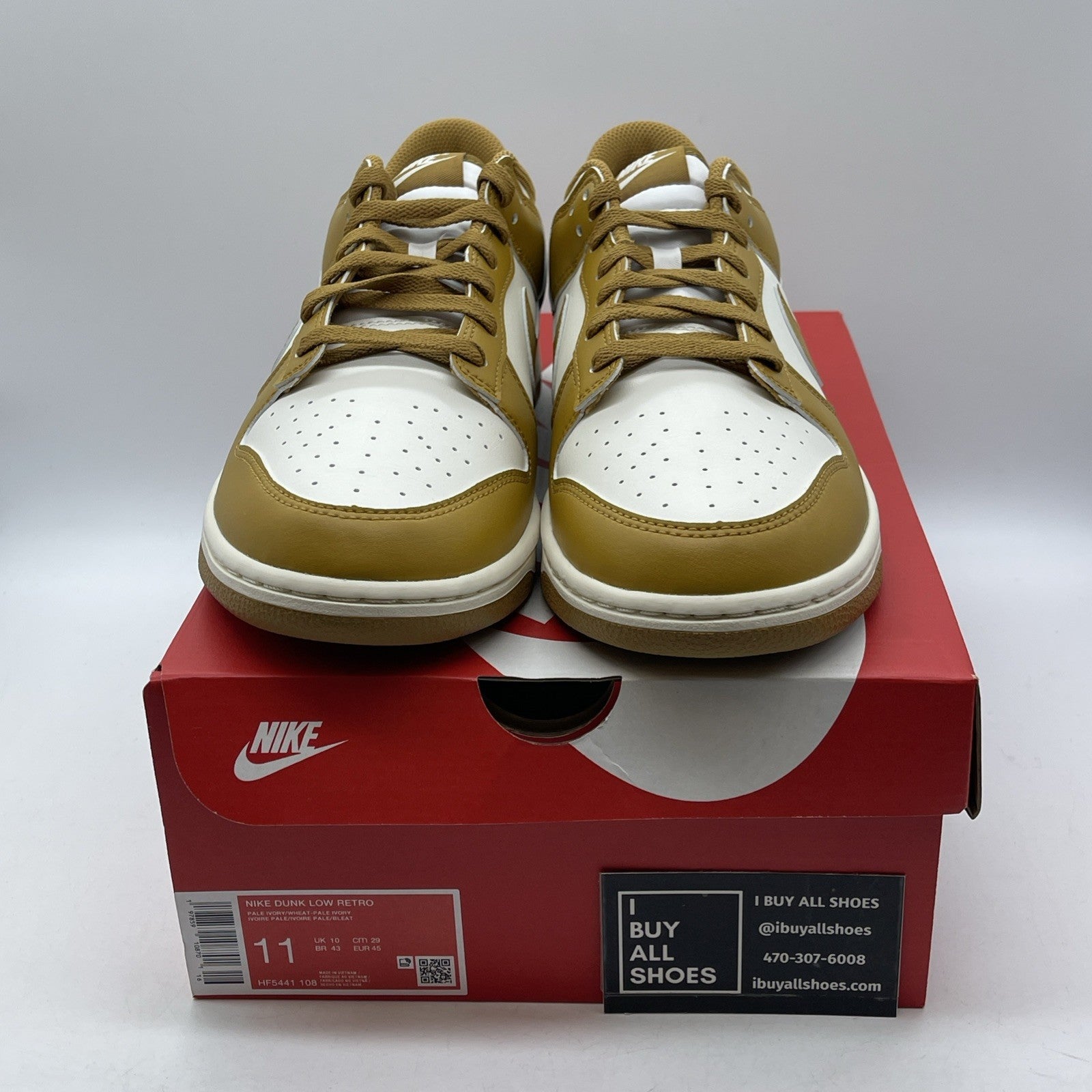 Size 11 - Nike Dunk Low Wheat Brown White Leather (HF5441-108)
