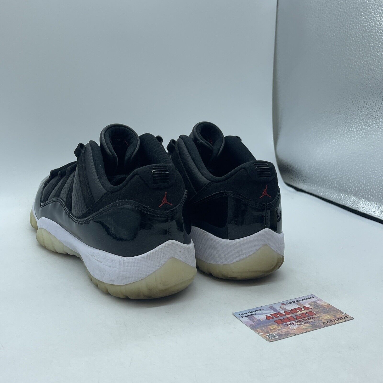 Size 12 - Jordan 11 Retro Low 72-10 Black White Suede Leather (AV2187-001)