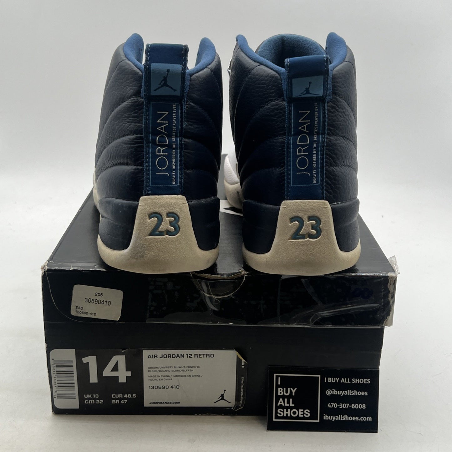 Size 14 - Air Jordan 12 Retro 2012 Obsidian (130690-410)