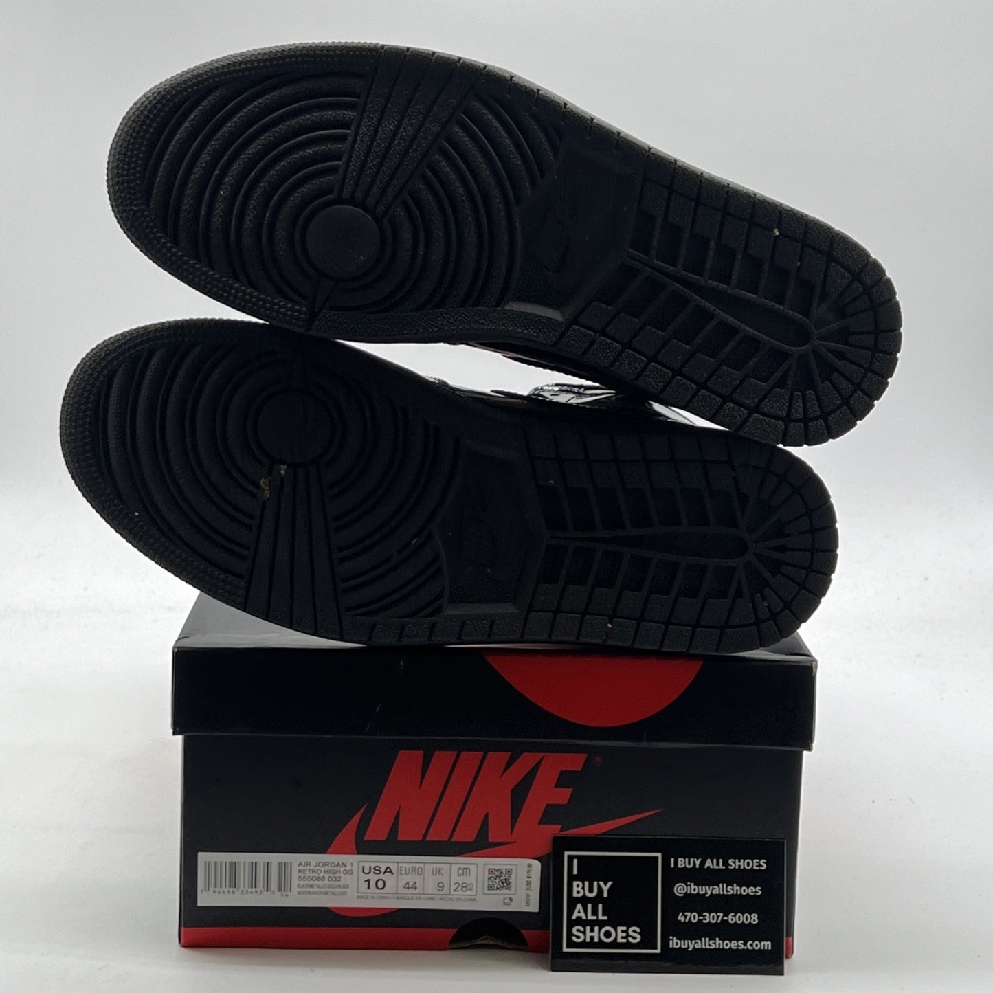 Size 10 - Air Jordan 1 Black 2020 (555088-032)