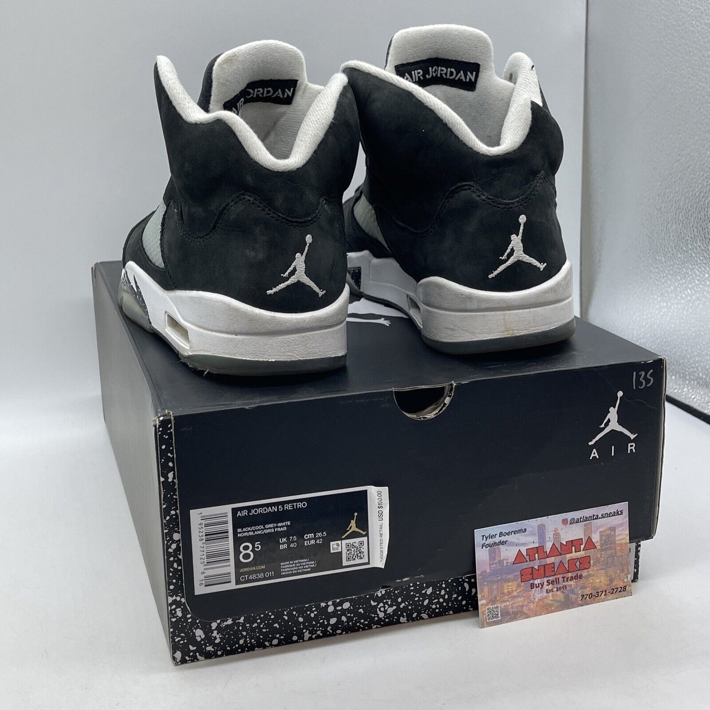 Size 8.5 - Jordan 5 Retro Mid Oreo Black Suede White Leather (CT4838-011)