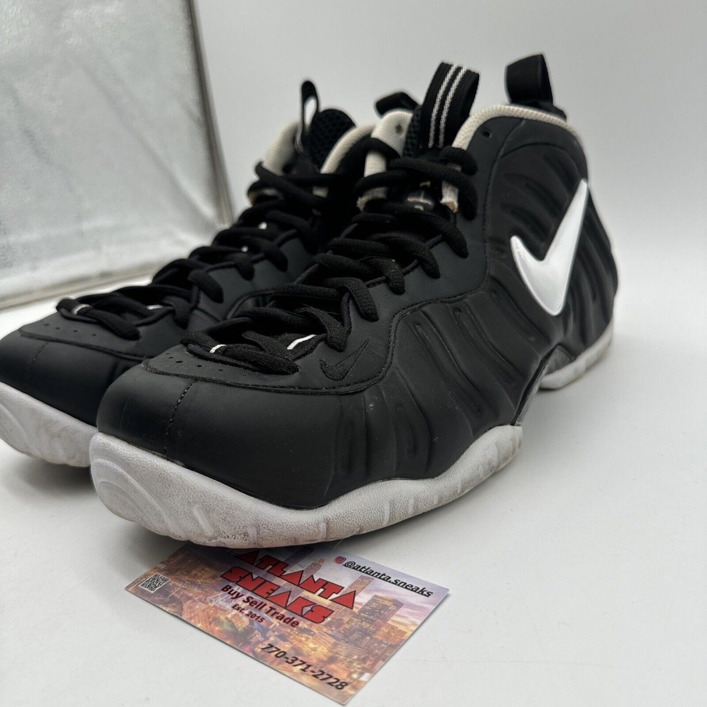 Size 11.5 - Nike Air Foamposite Pro Dr. Doom 2016 Black White Shiny Bulky Sneake