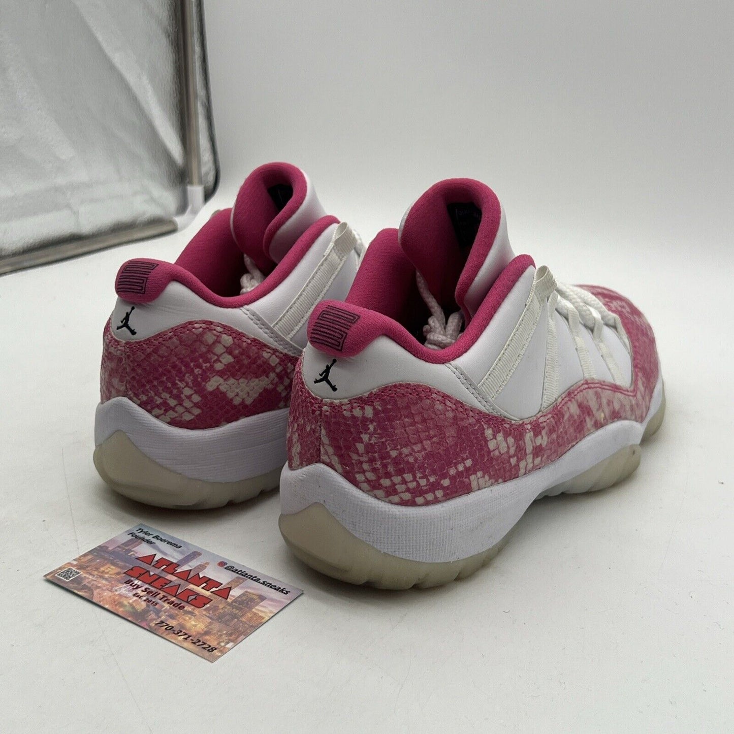 Size 10 - Air Jordan 11 Retro Low Pink Snakeskin W White Pink Leather Ah7860-106