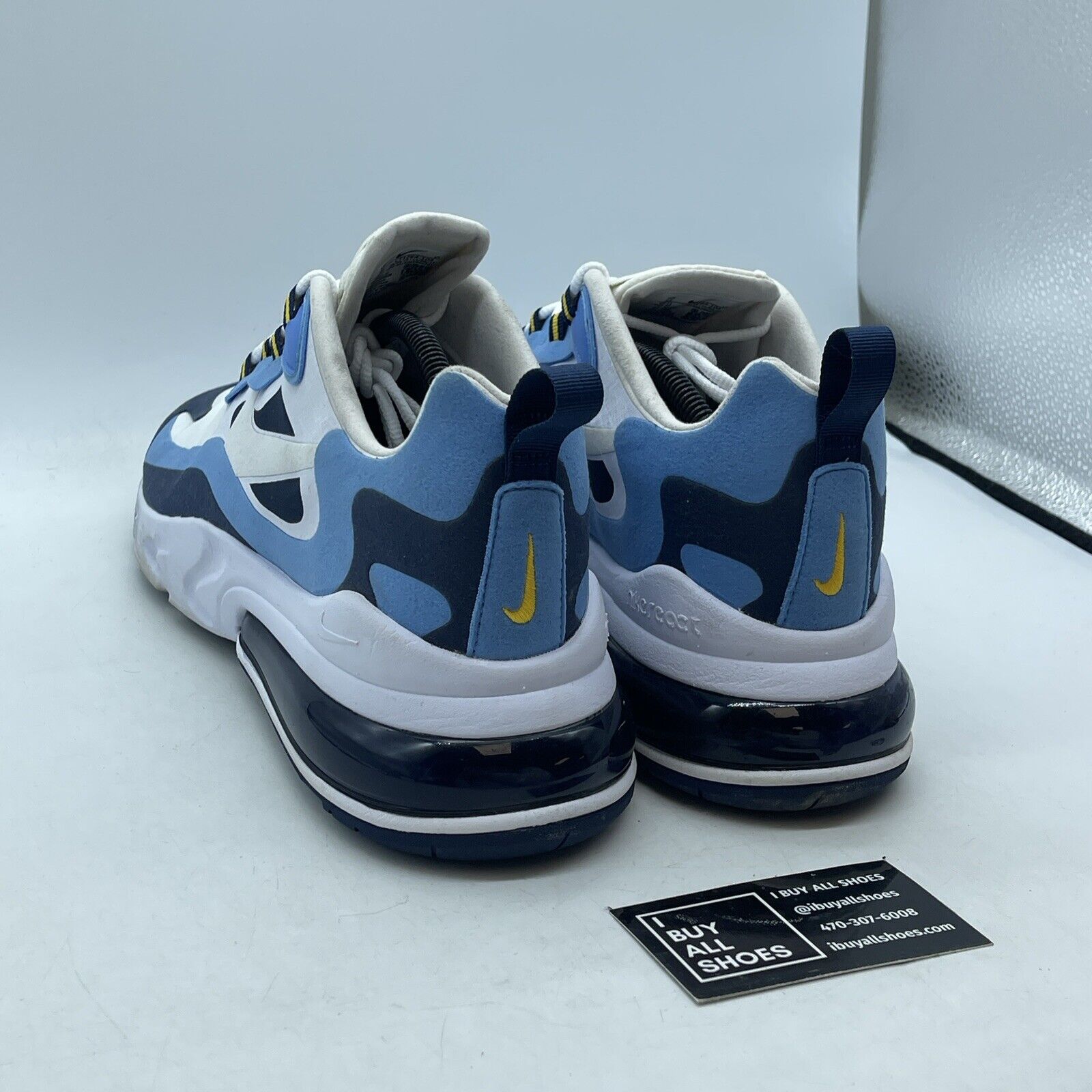Size 12 - Nike Air Max 270 React Midnight Navy Blue White Suede (CT1264-104)