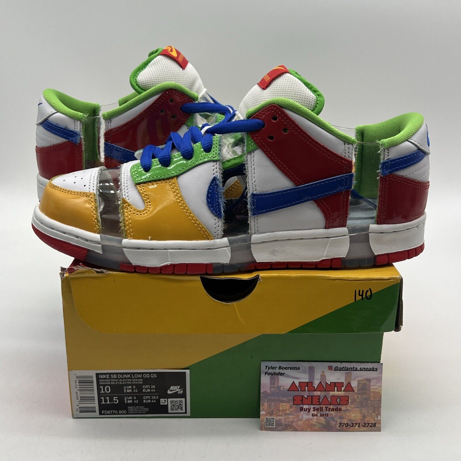 Size 9.5 - Nike Dunk Low SB Sandy Bodecker Red Blue Green Yellow (FD8777-100)