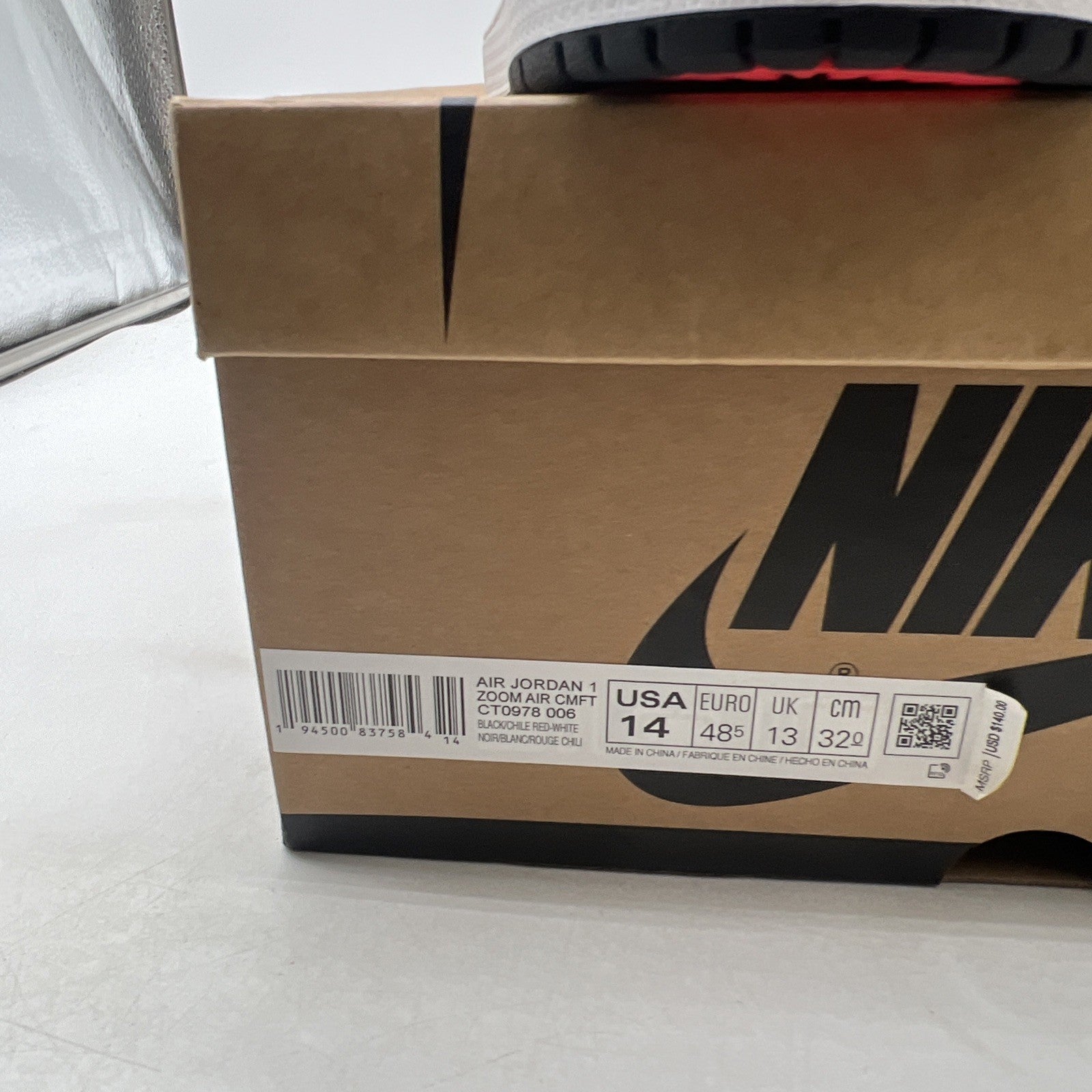 Size 14 - Air Jordan 1 Zoom Comfort High Chile Red (CT0978-006)