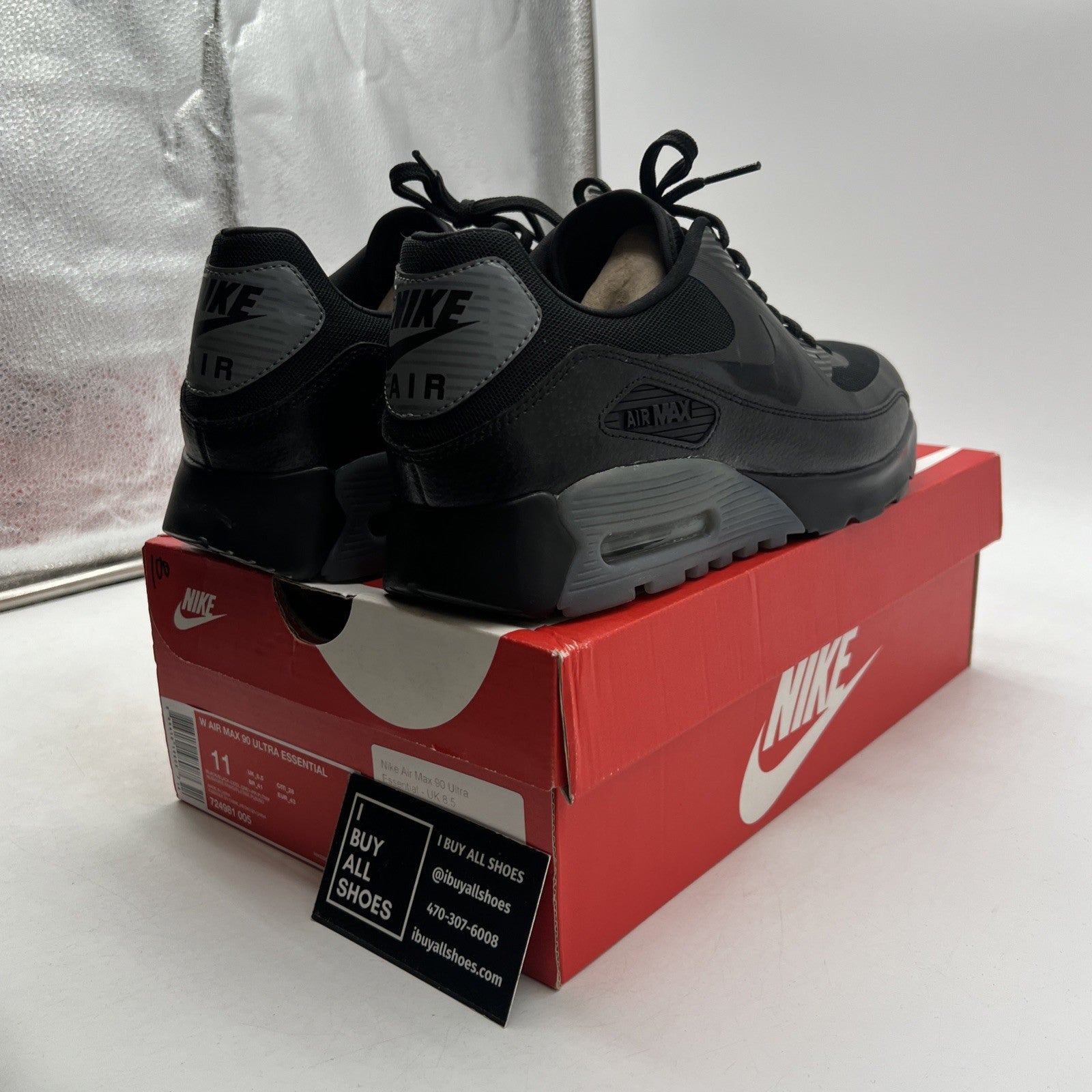 Size 11 - Nike Air Max 90 Ultra Essential Black Cool Grey W (724981-005)