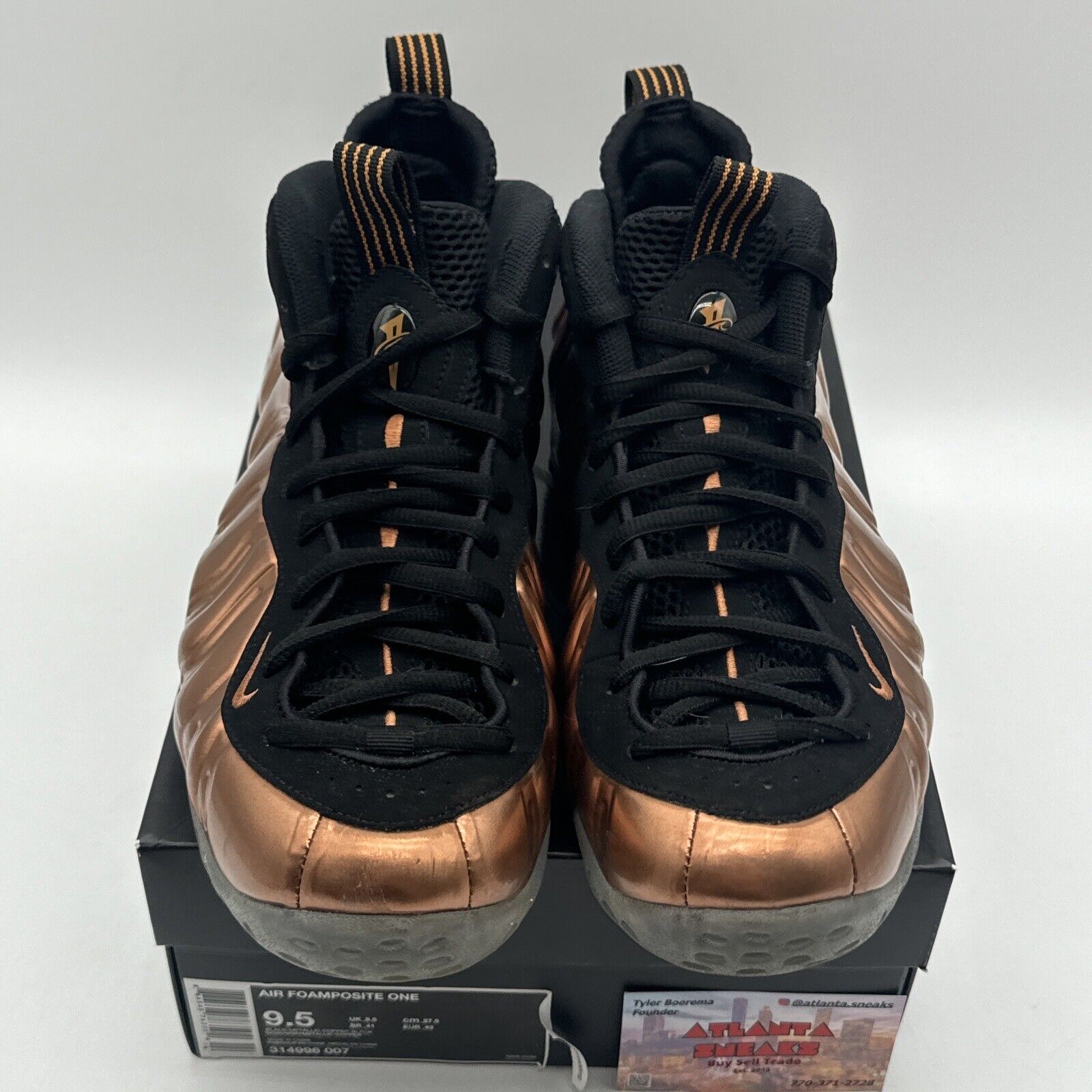 Size 9.5 - Nike Air Foamposite One Copper 2017 Carbon Icy Soles OG Box