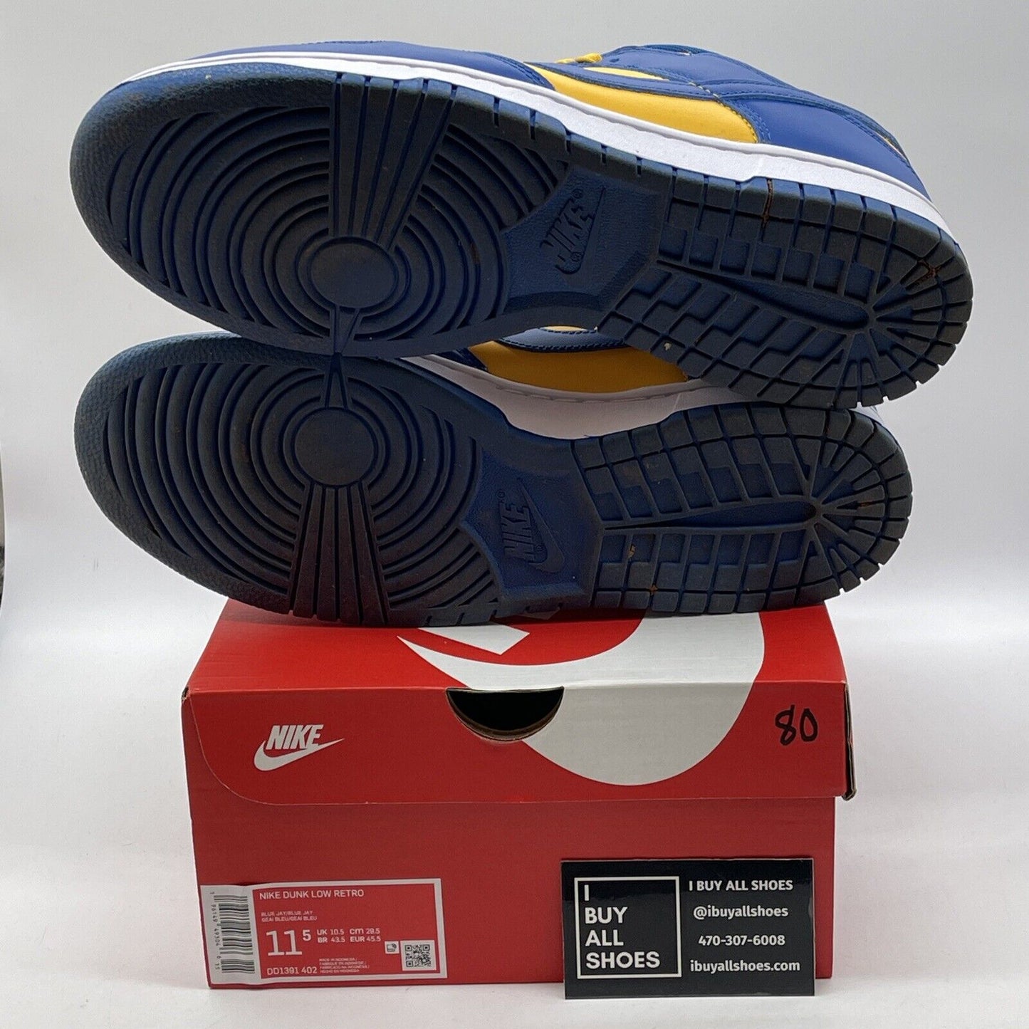 Size 11.5 - Nike Dunk Low UCLA Yellow Blue White Suede Leather (DD1391-402)