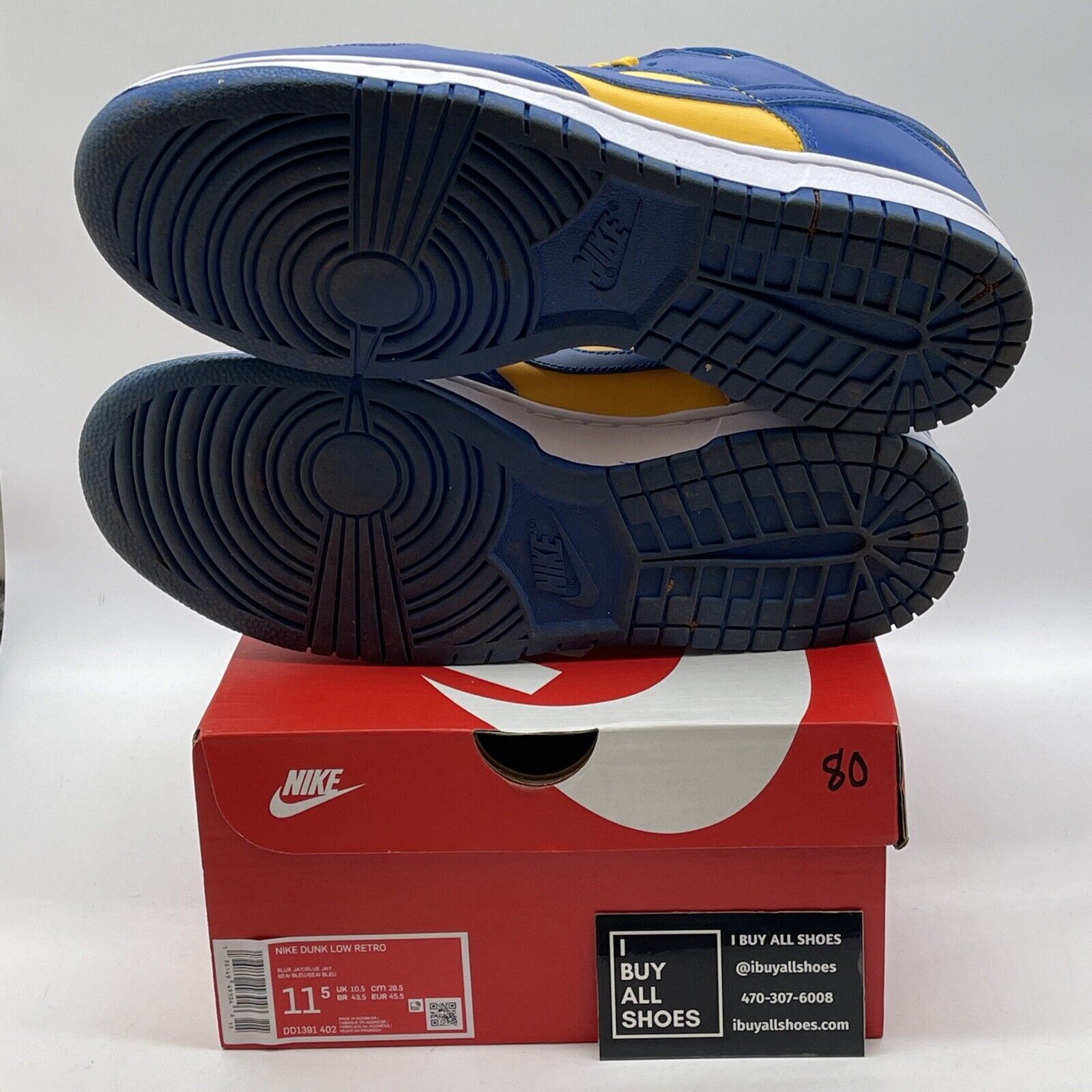 Size 11.5 - Nike Dunk Low UCLA Yellow Blue White Suede Leather (DD1391-402)